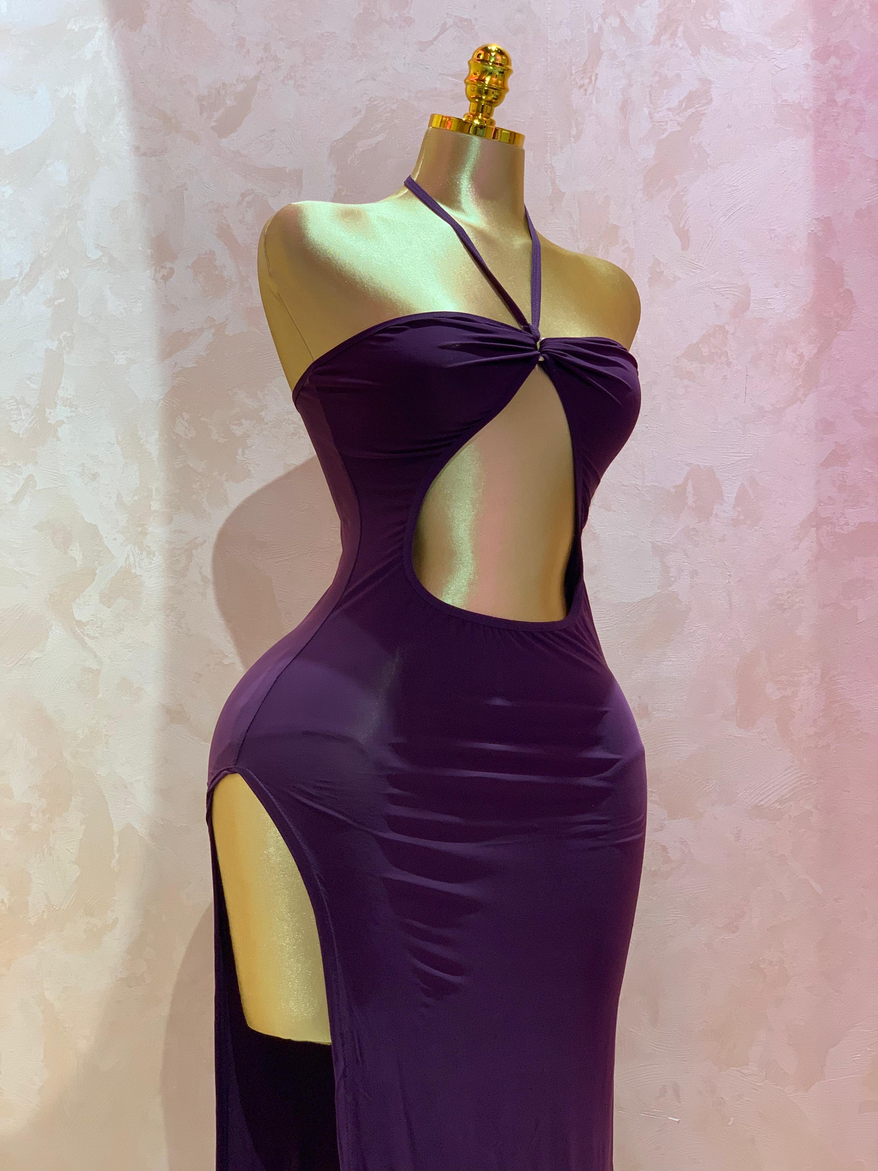 Cut-Out High-Slit Maxi Dress
