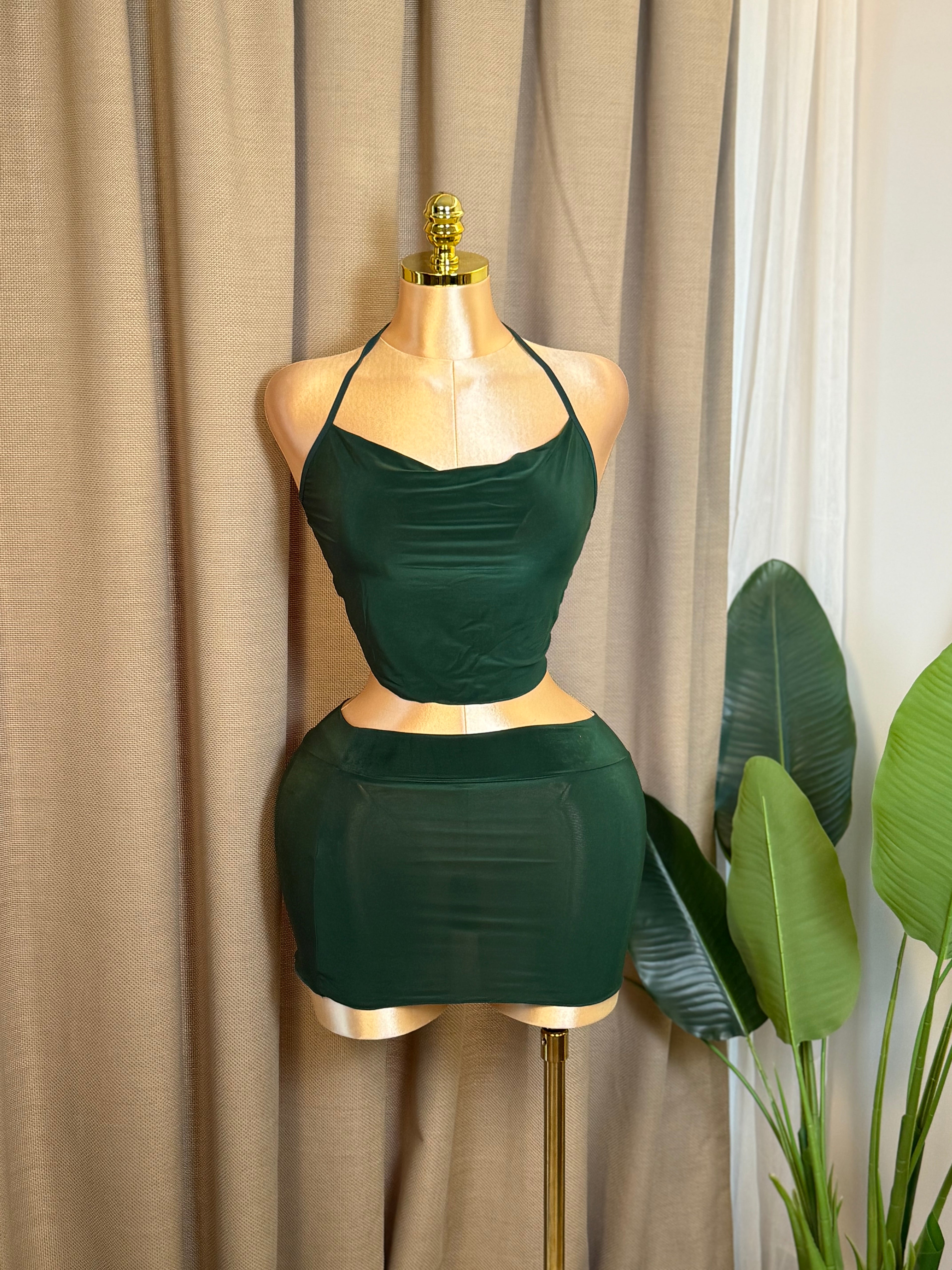 Backless Ruched Two-Piece