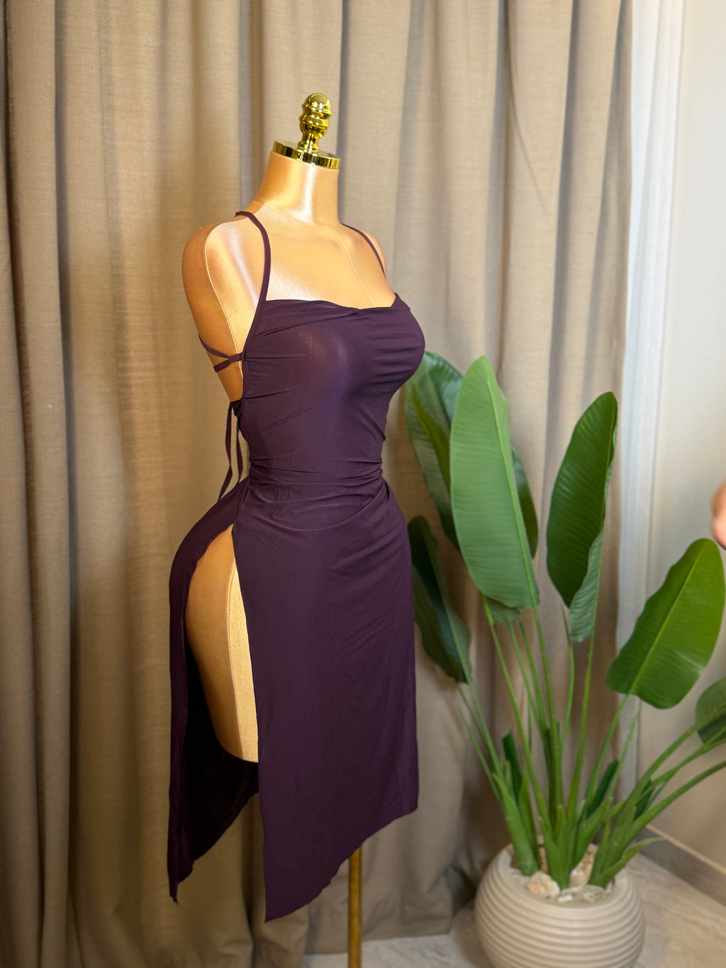 Side-Slit Crisscross Dress