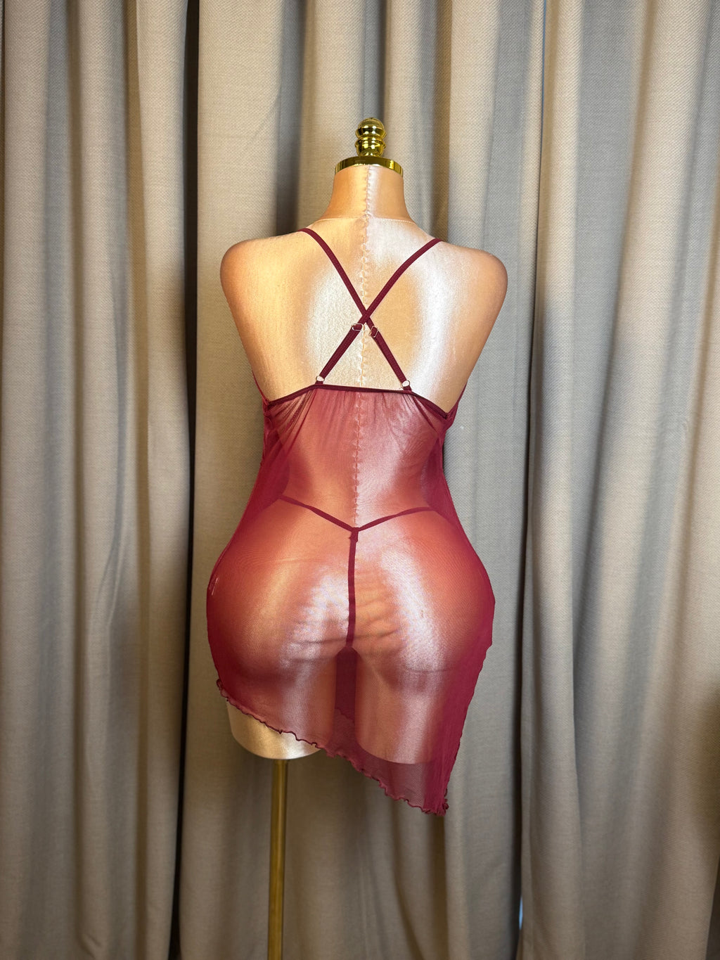 Twisted Cutout Mesh Slip