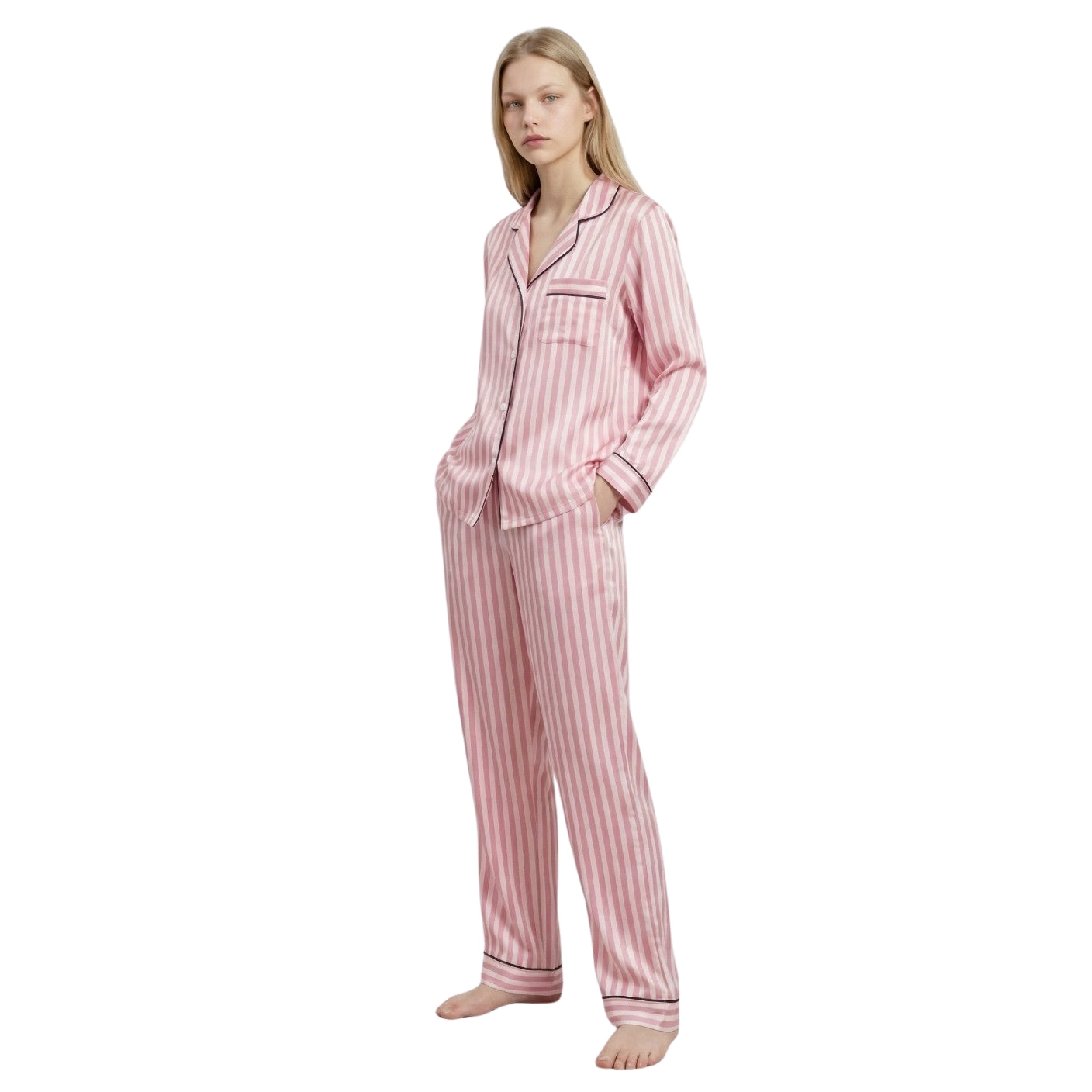 Stripes Satin Pajama Set