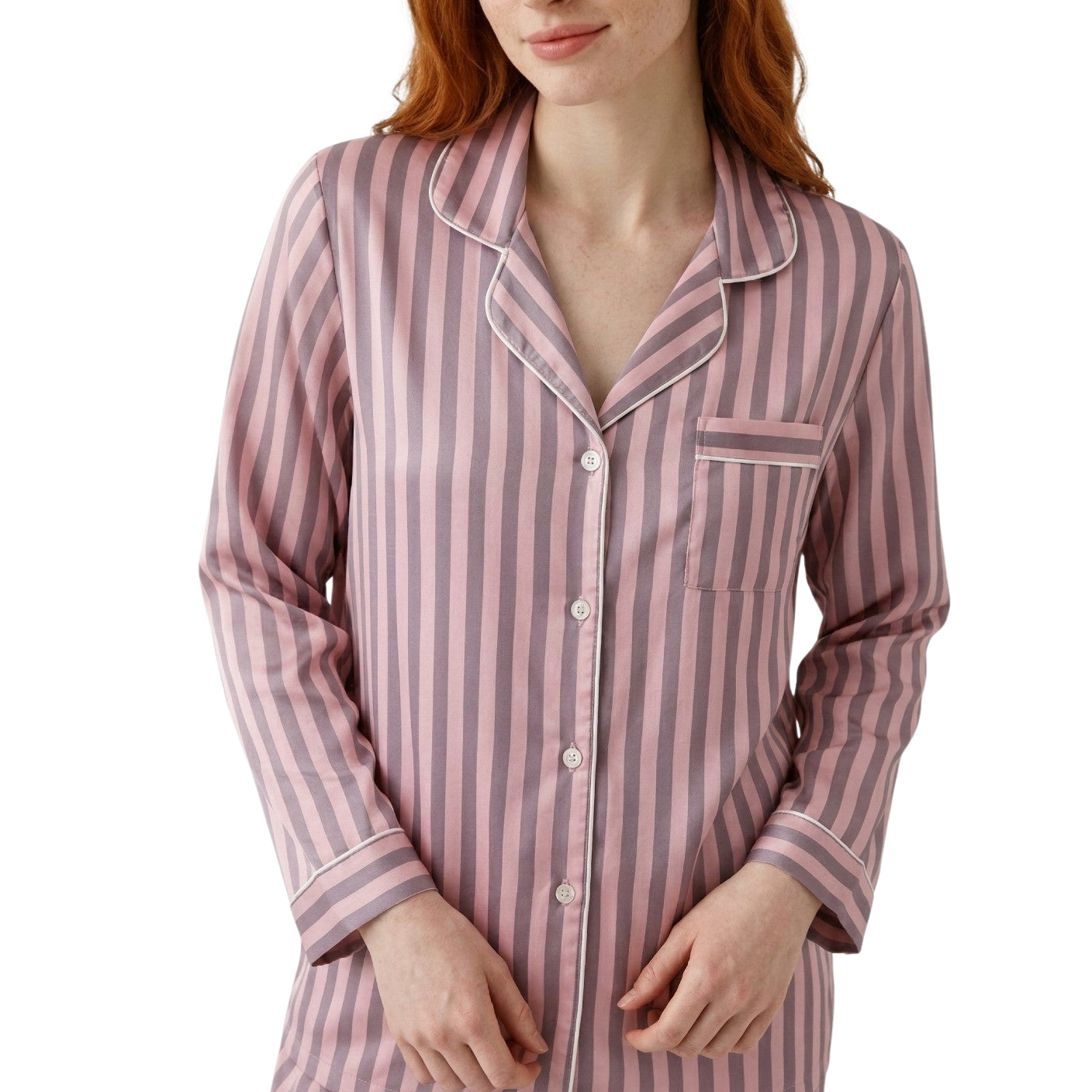 Soft Lines Satin Pajama Set