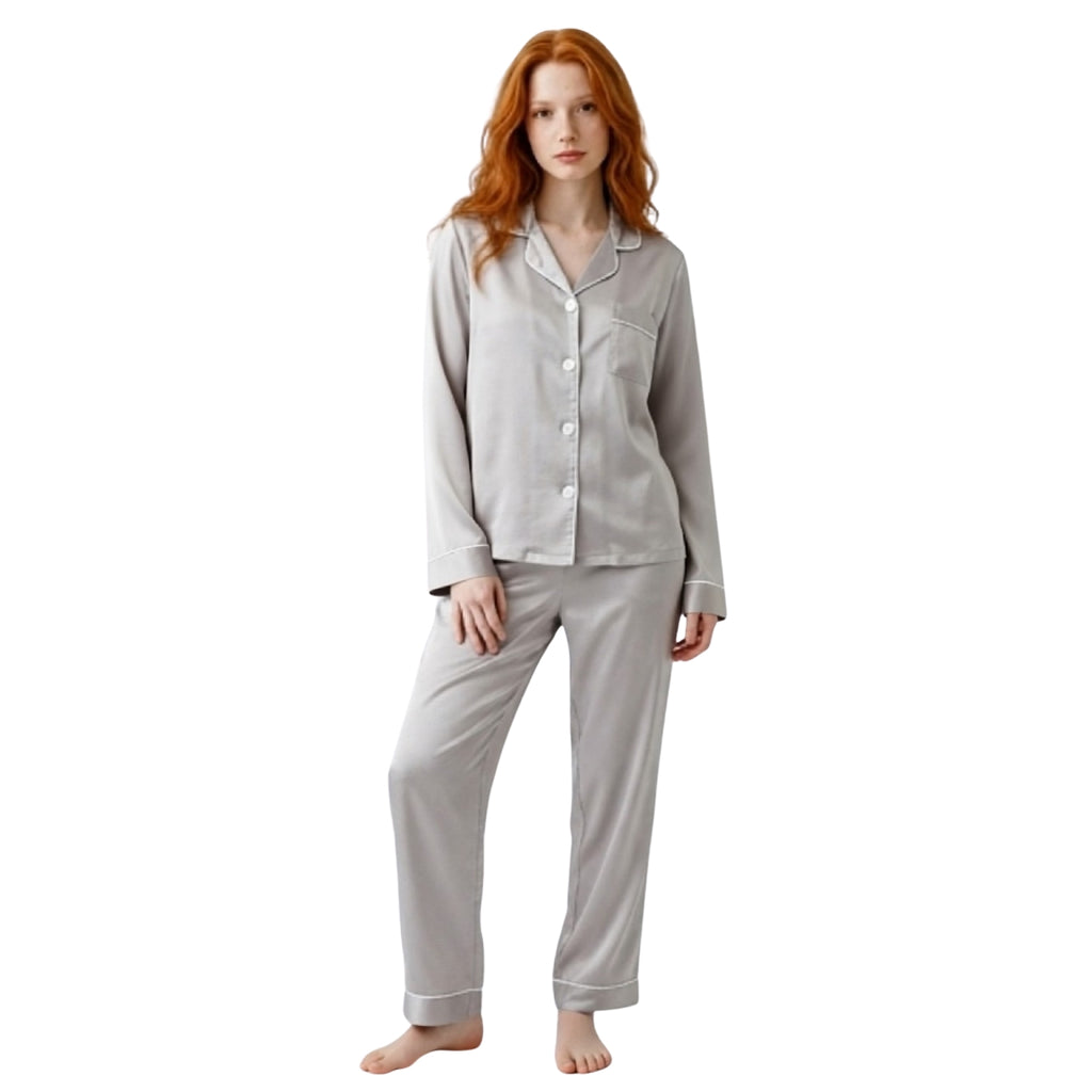 Satin Pajama Set – Long Sleeve