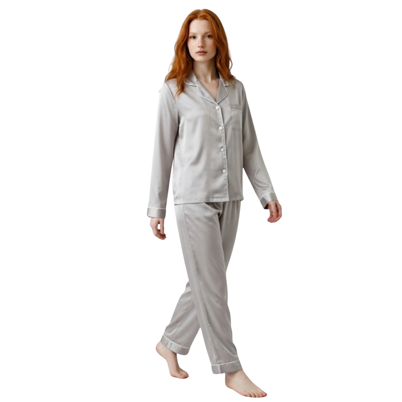Satin Pajama Set – Long Sleeve