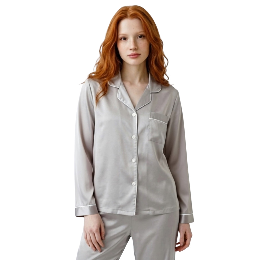 Satin Pajama Set – Long Sleeve