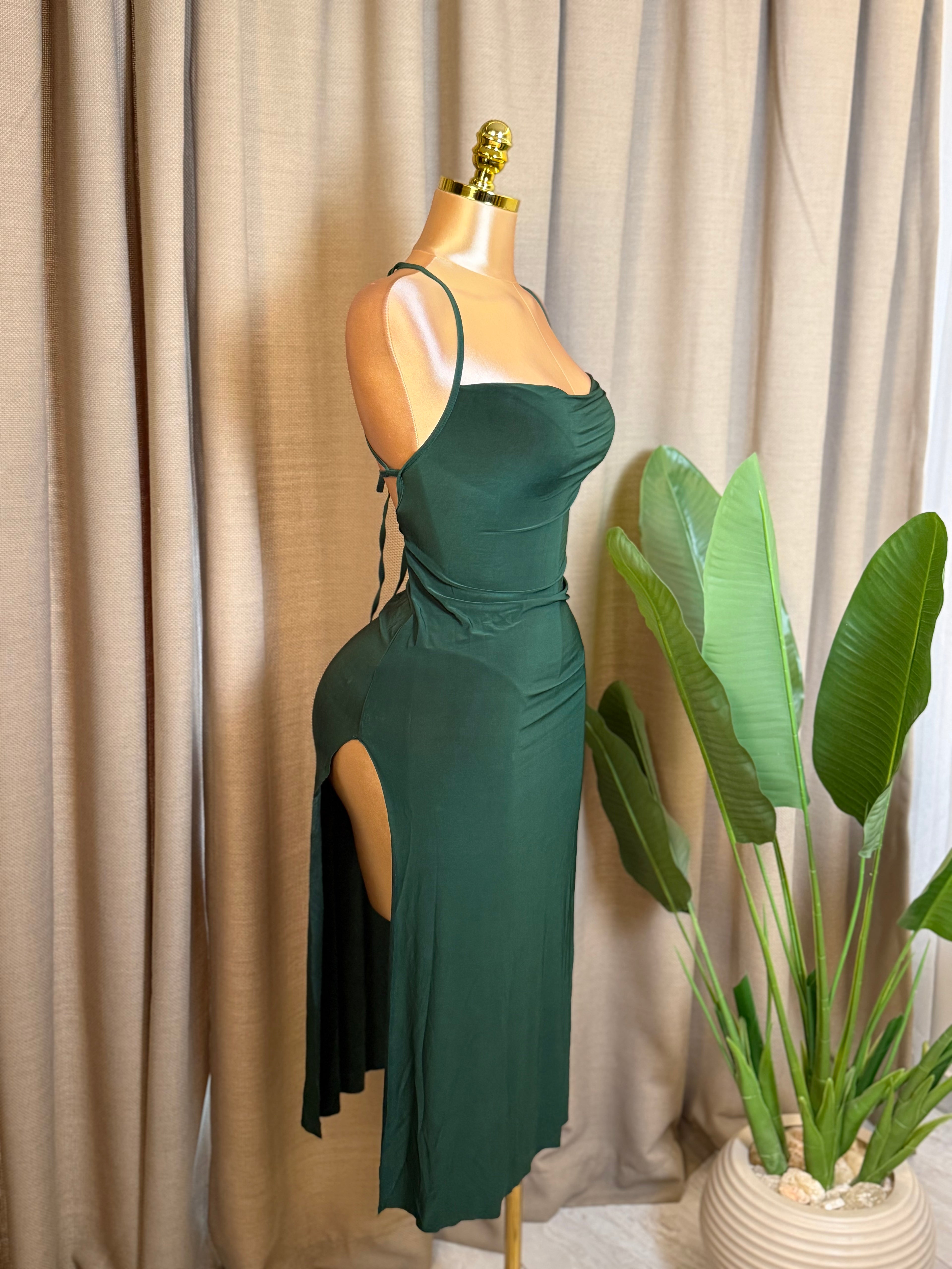 Side-Slit Crisscross Dress