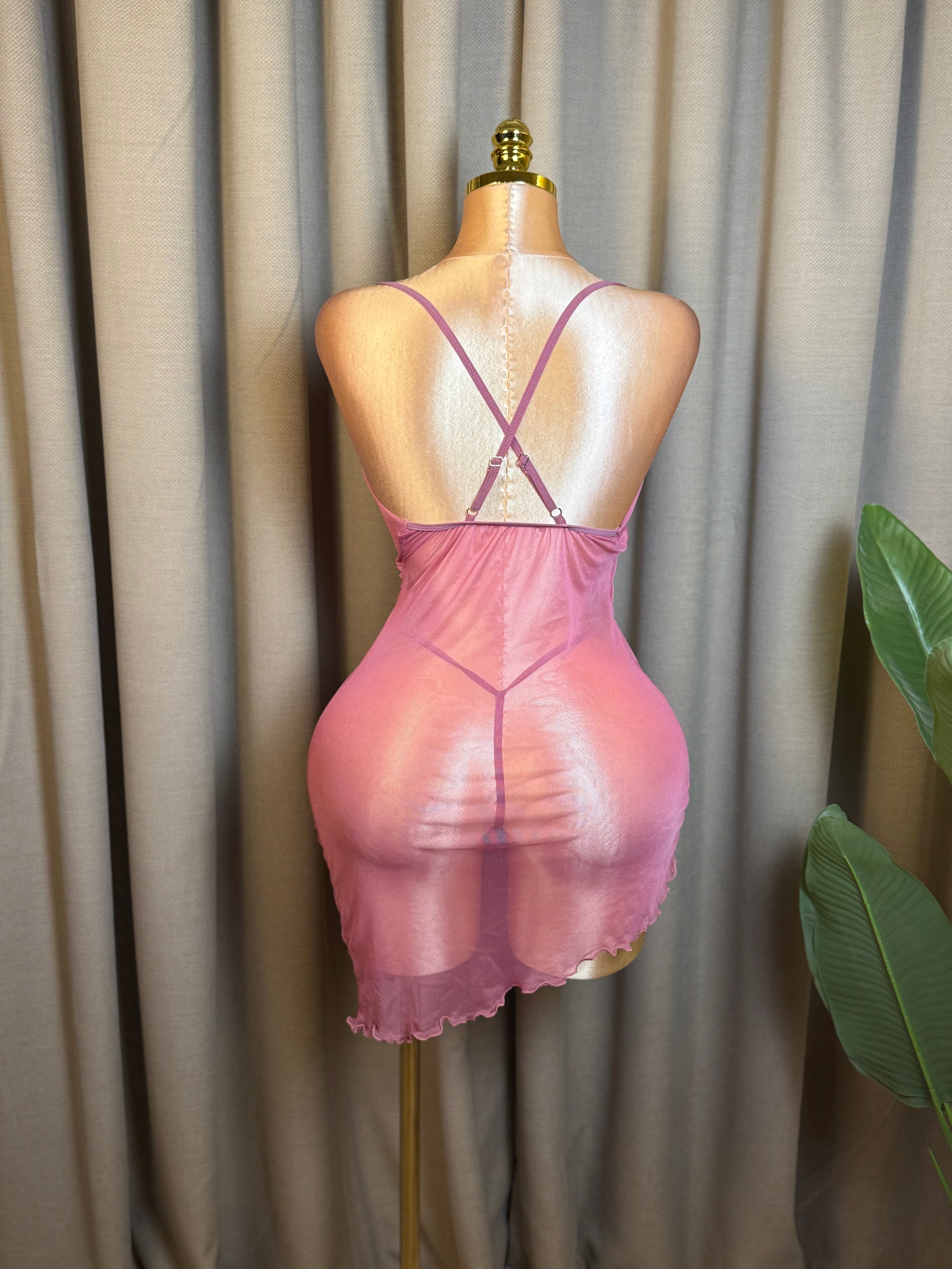 Twisted Cutout Mesh Slip