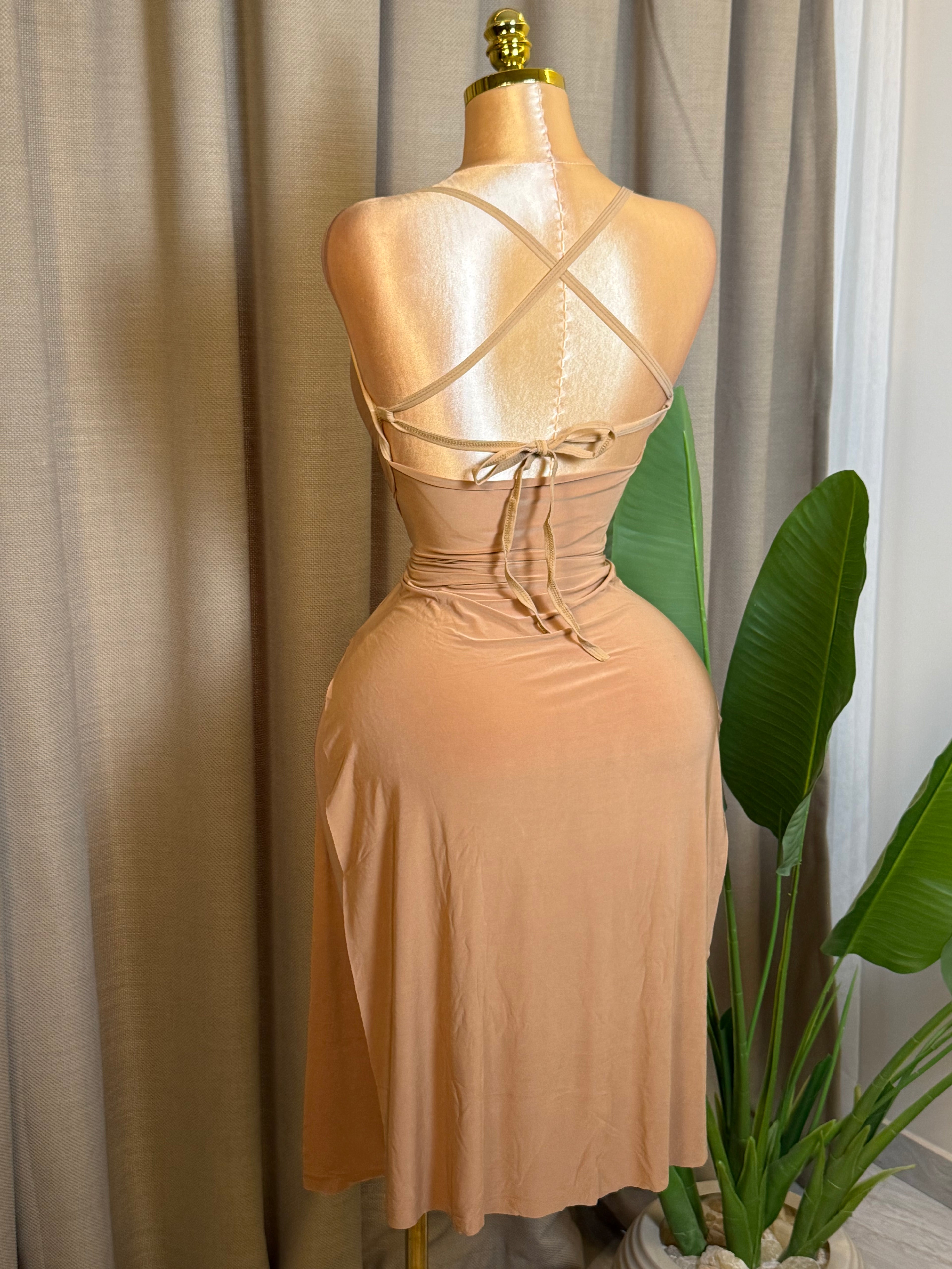 Side-Slit Crisscross Dress