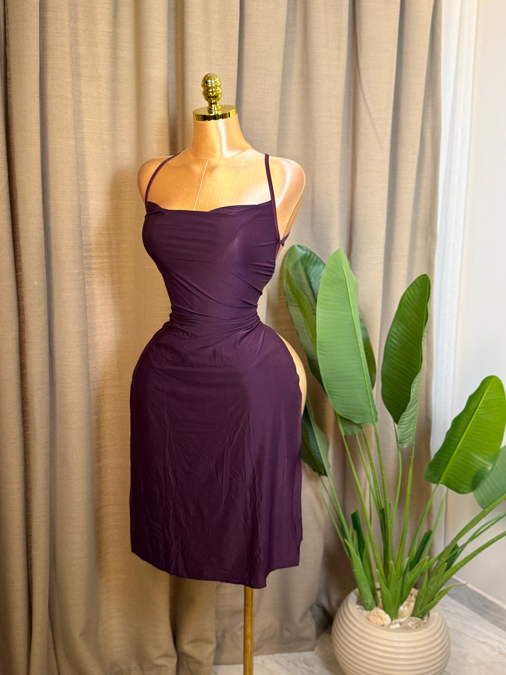 Side-Slit Crisscross Dress