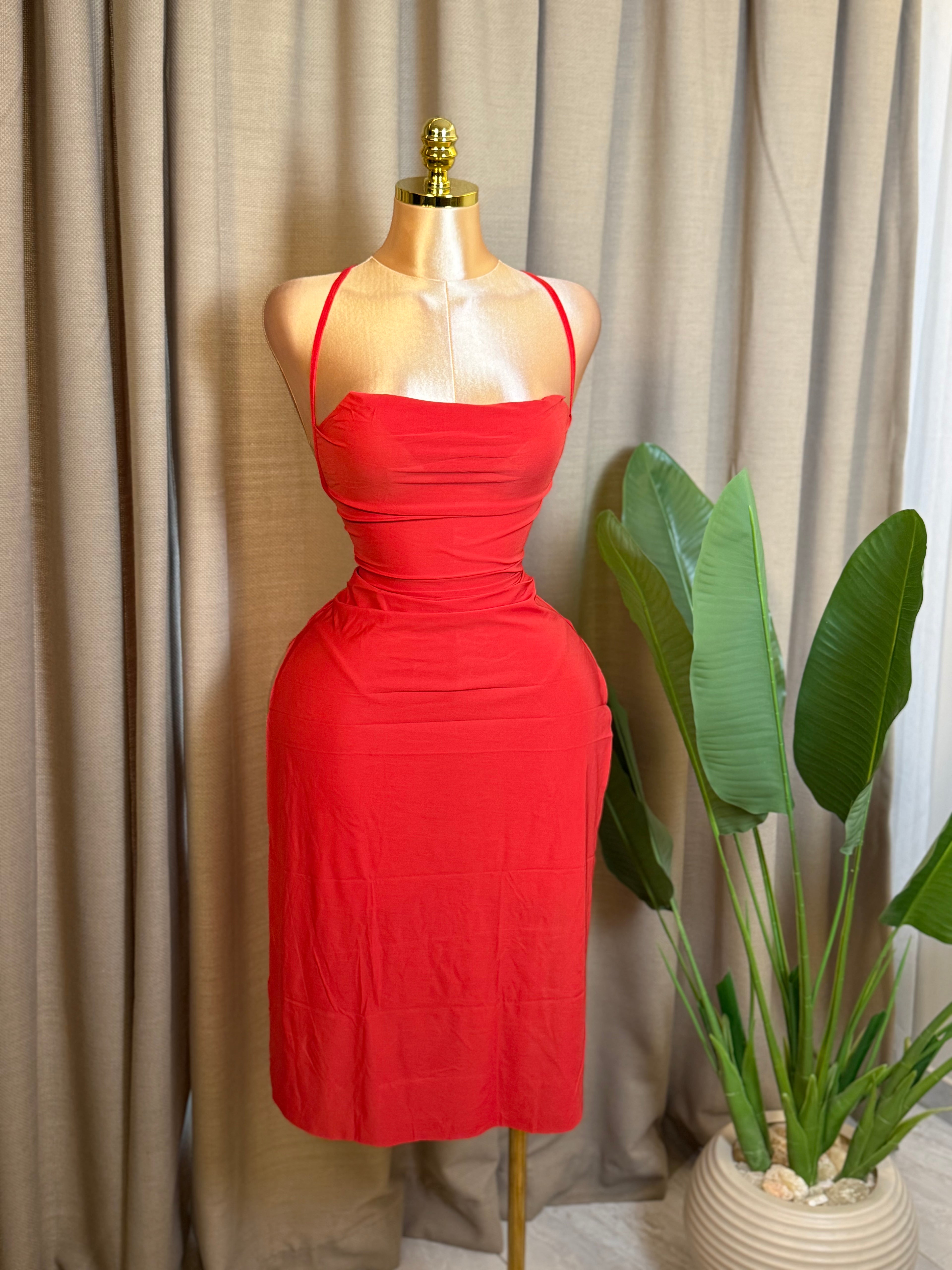 Side-Slit Crisscross Dress