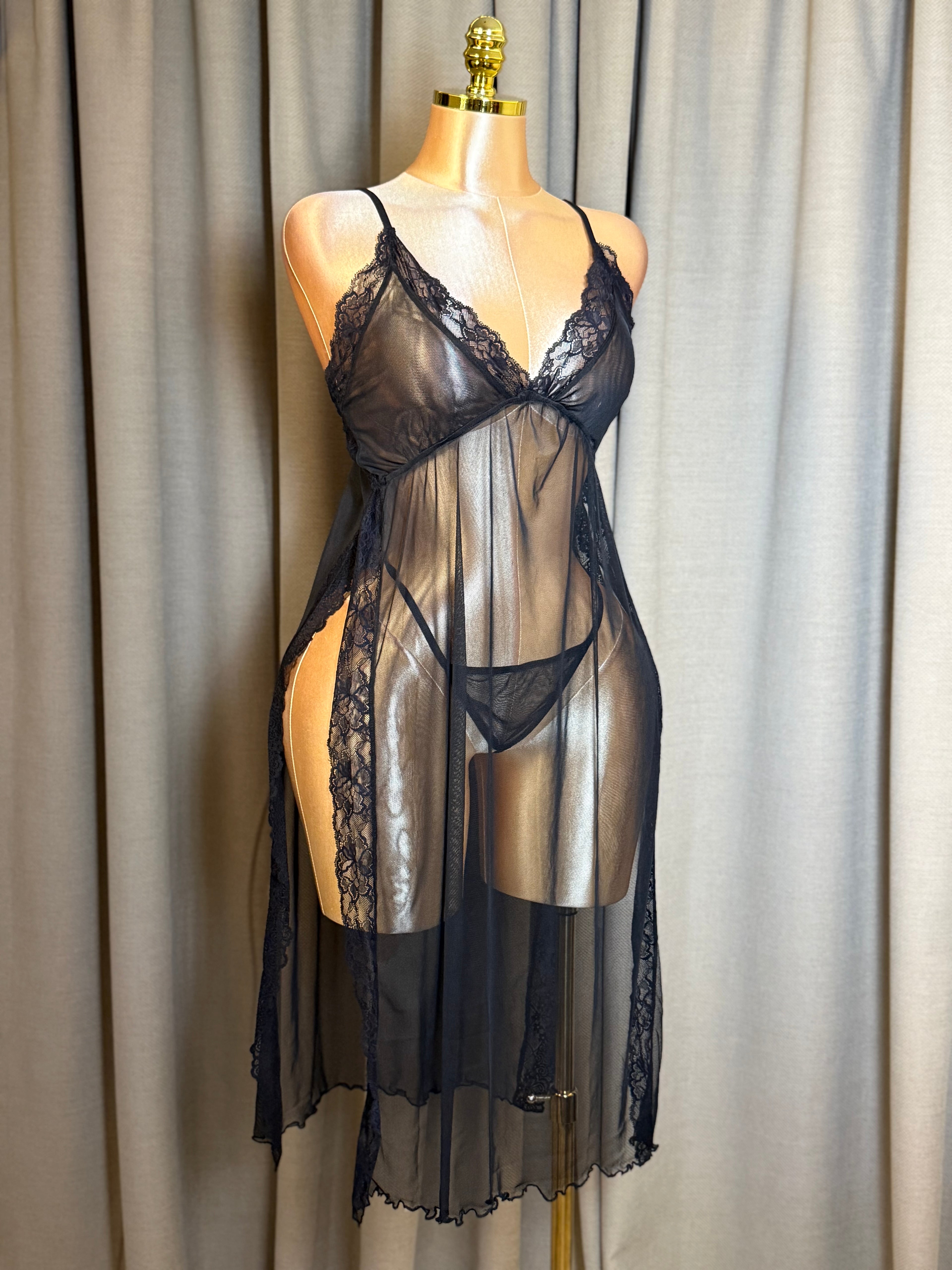 Double-Slit Lace Two-Piece