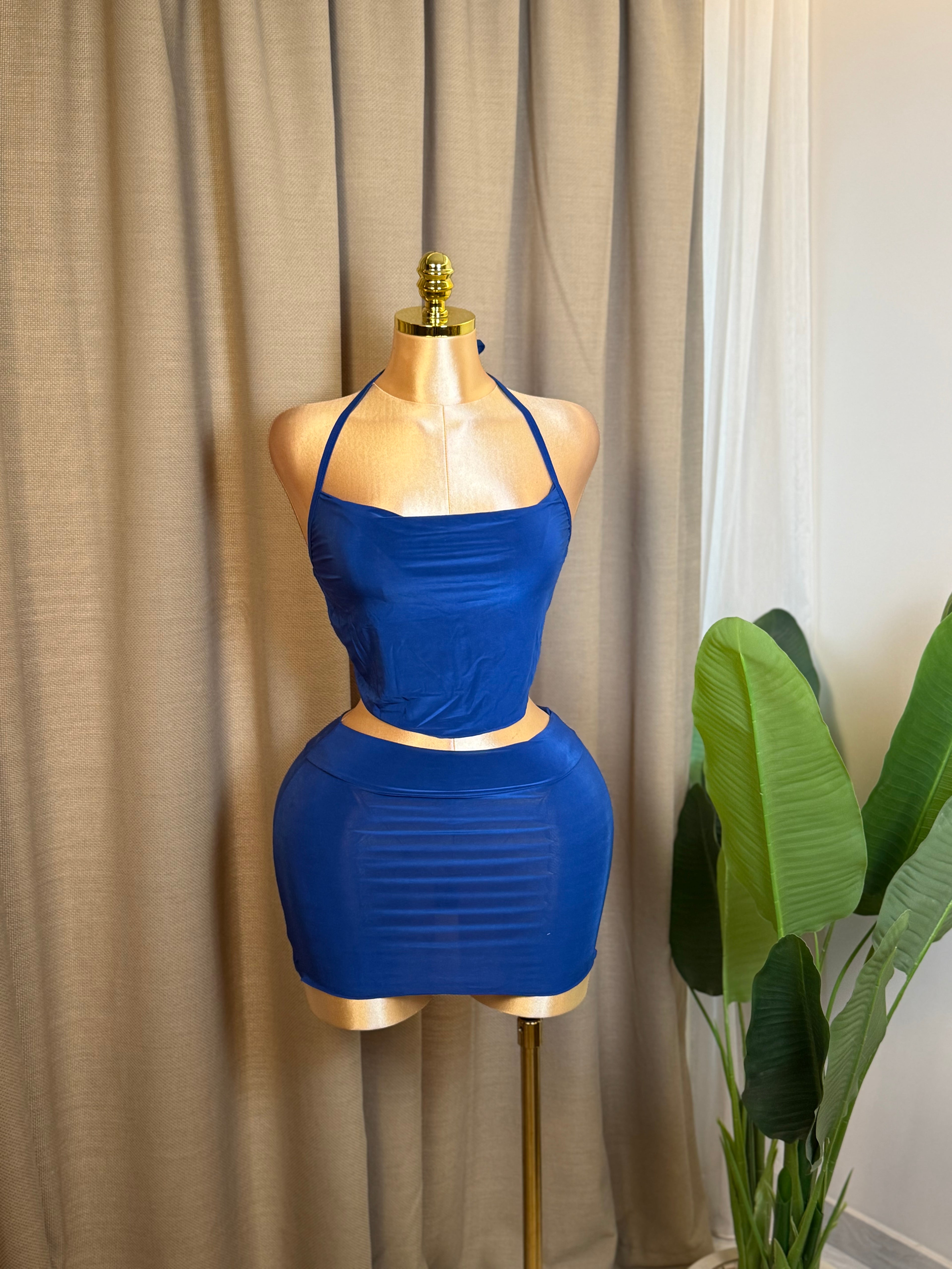 Backless Ruched Two-Piece