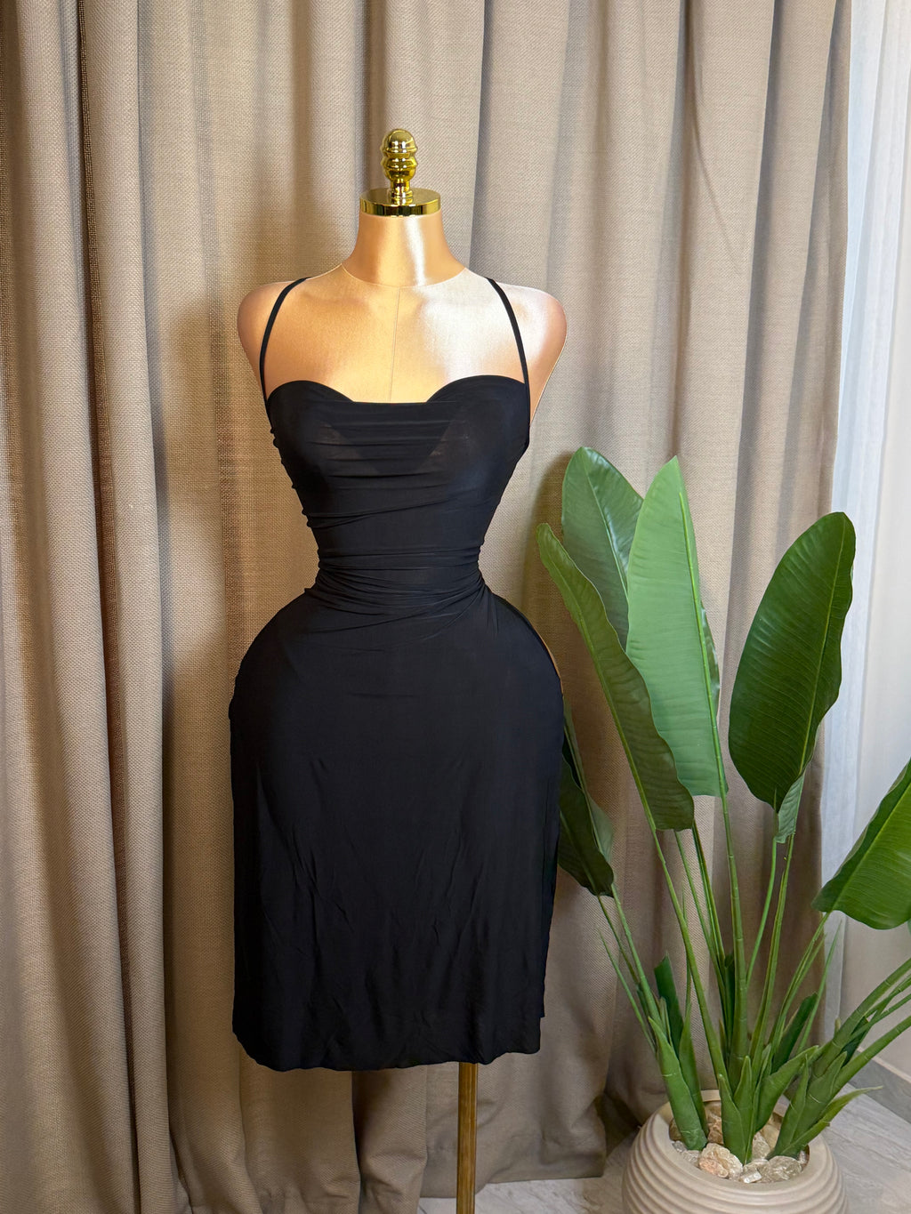 Side-Slit Crisscross Dress