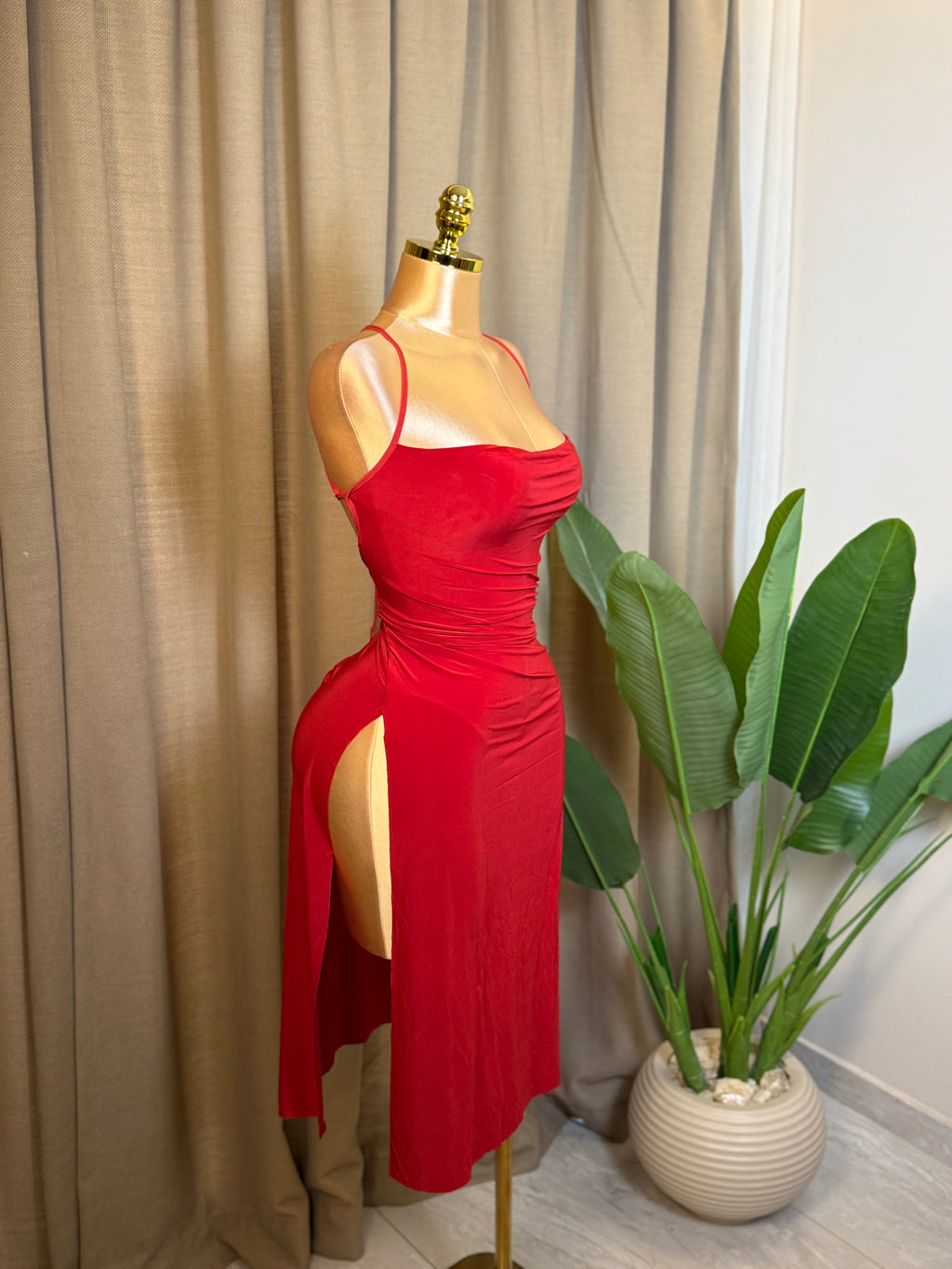 Side-Slit Crisscross Dress
