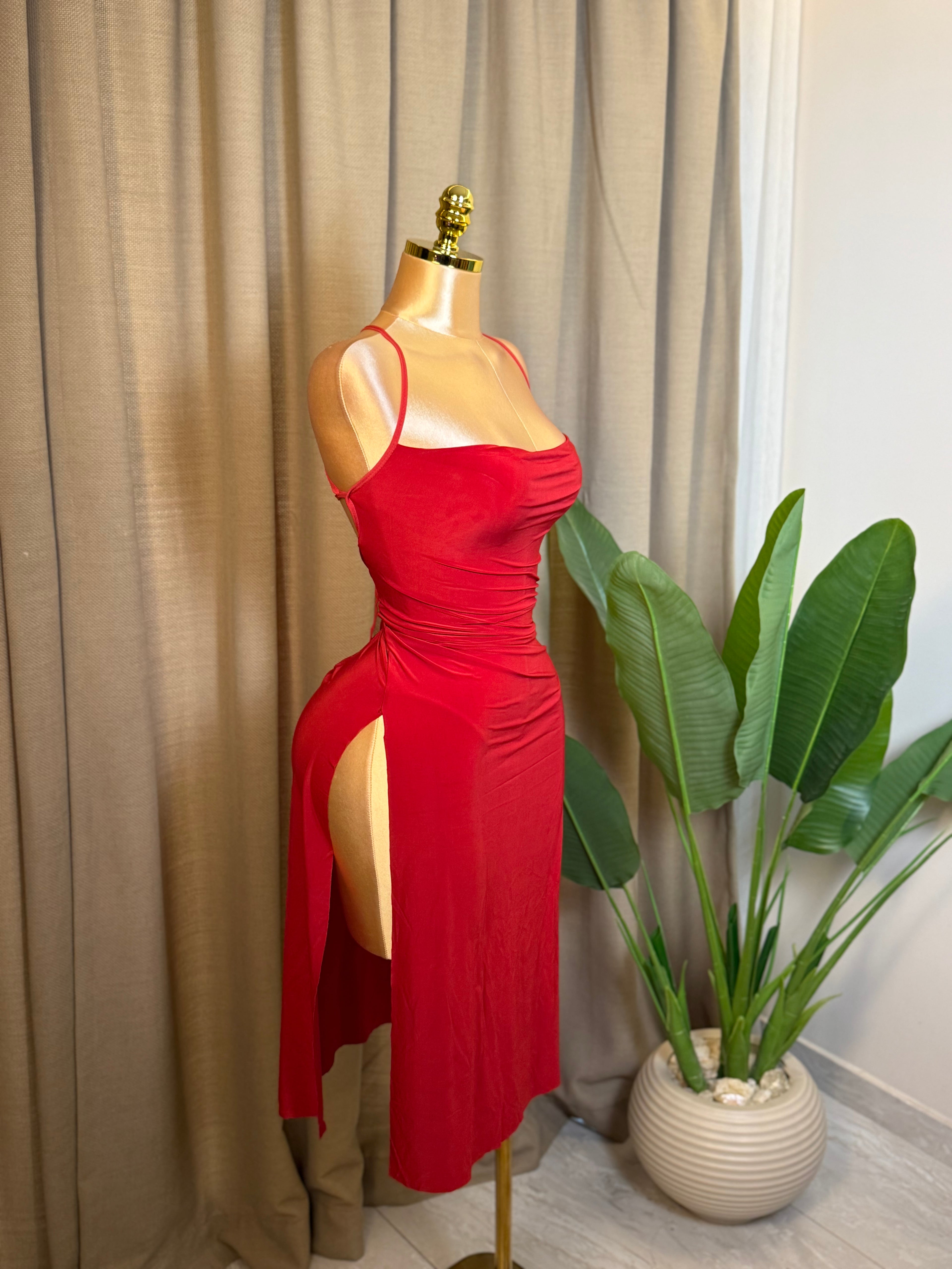 Side-Slit Crisscross Dress