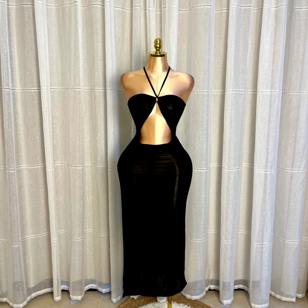 Cut-Out High-Slit Maxi Dress
