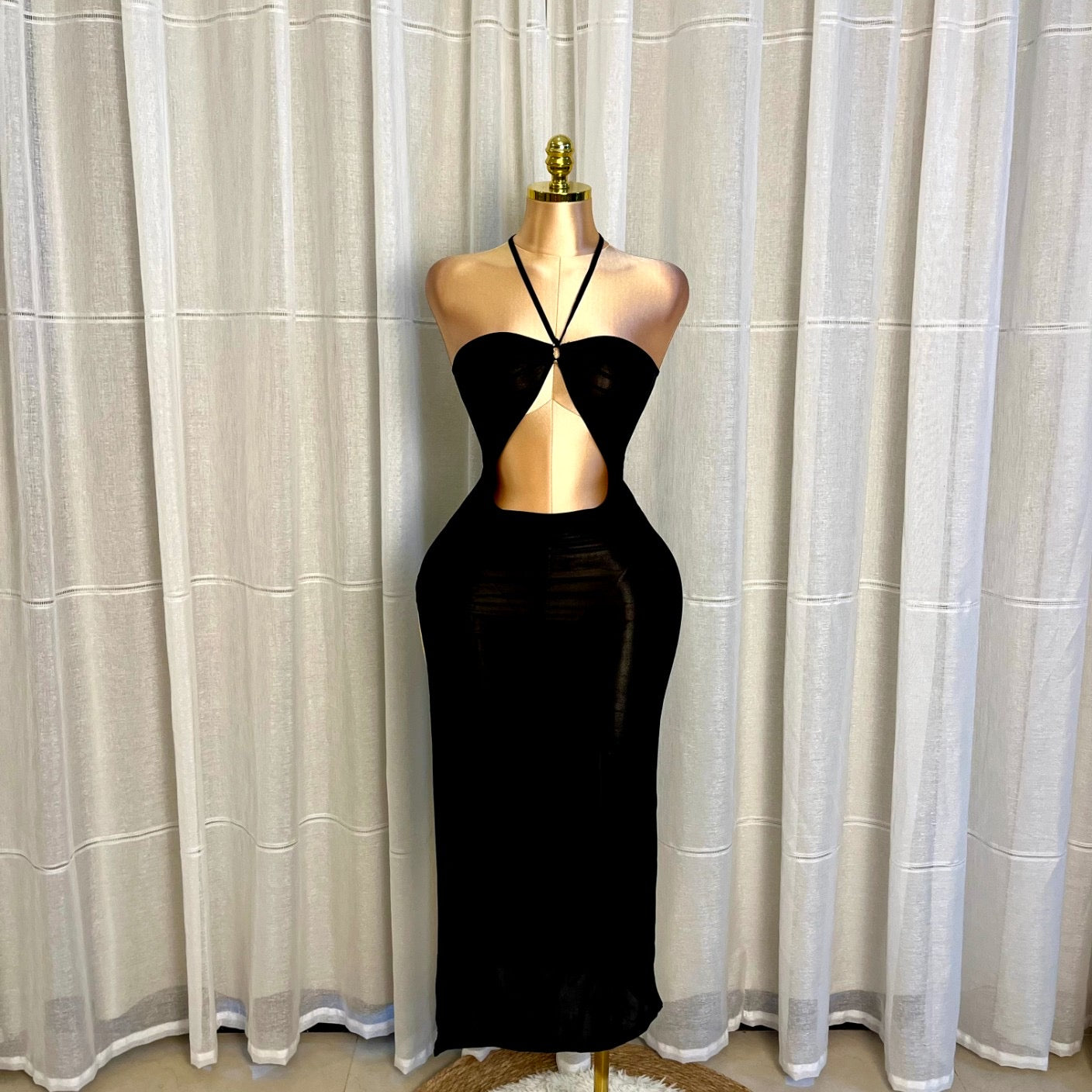 Cut-Out High-Slit Maxi Dress