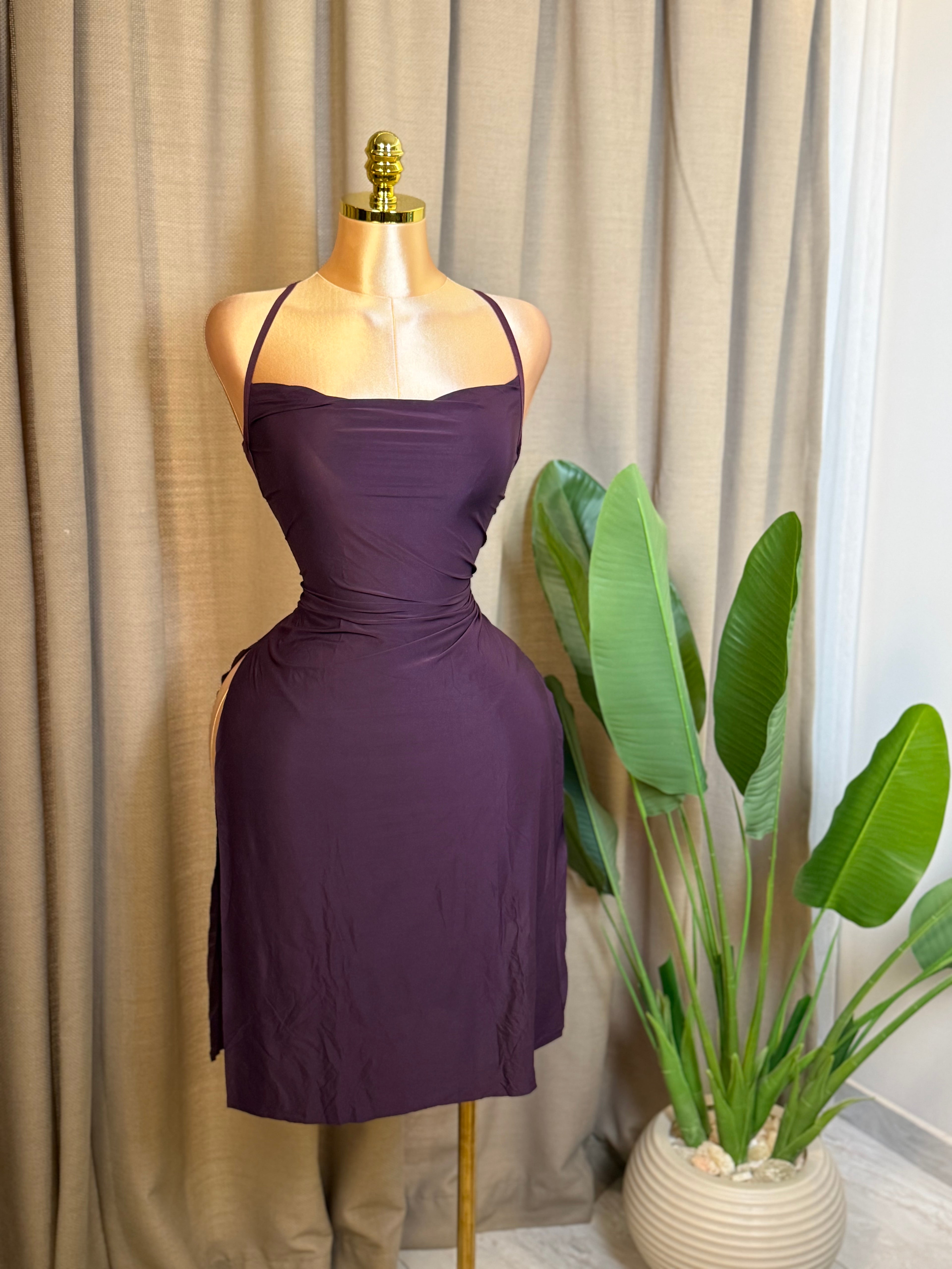 Side-Slit Crisscross Dress