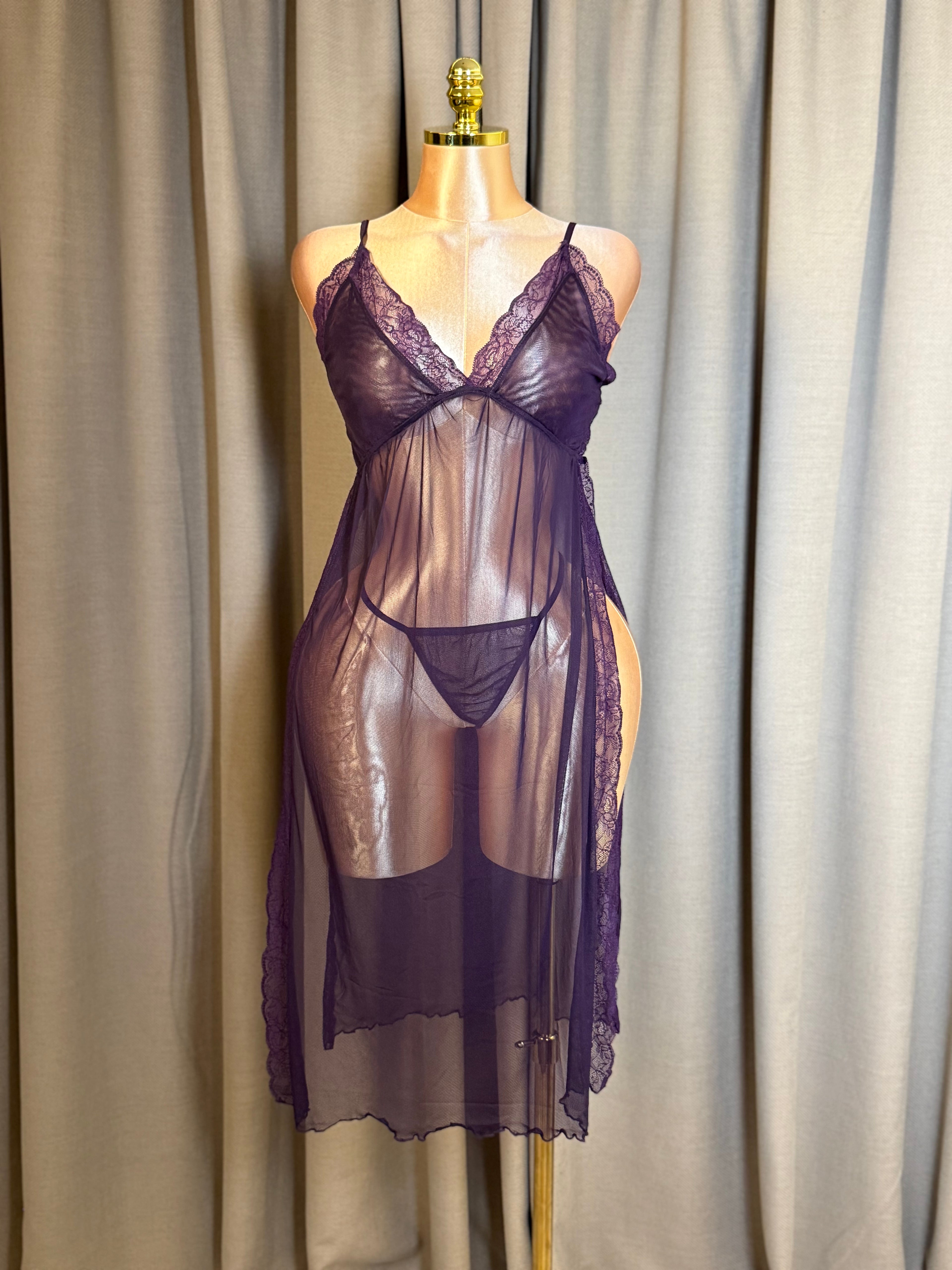 Double-Slit Lace Two-Piece