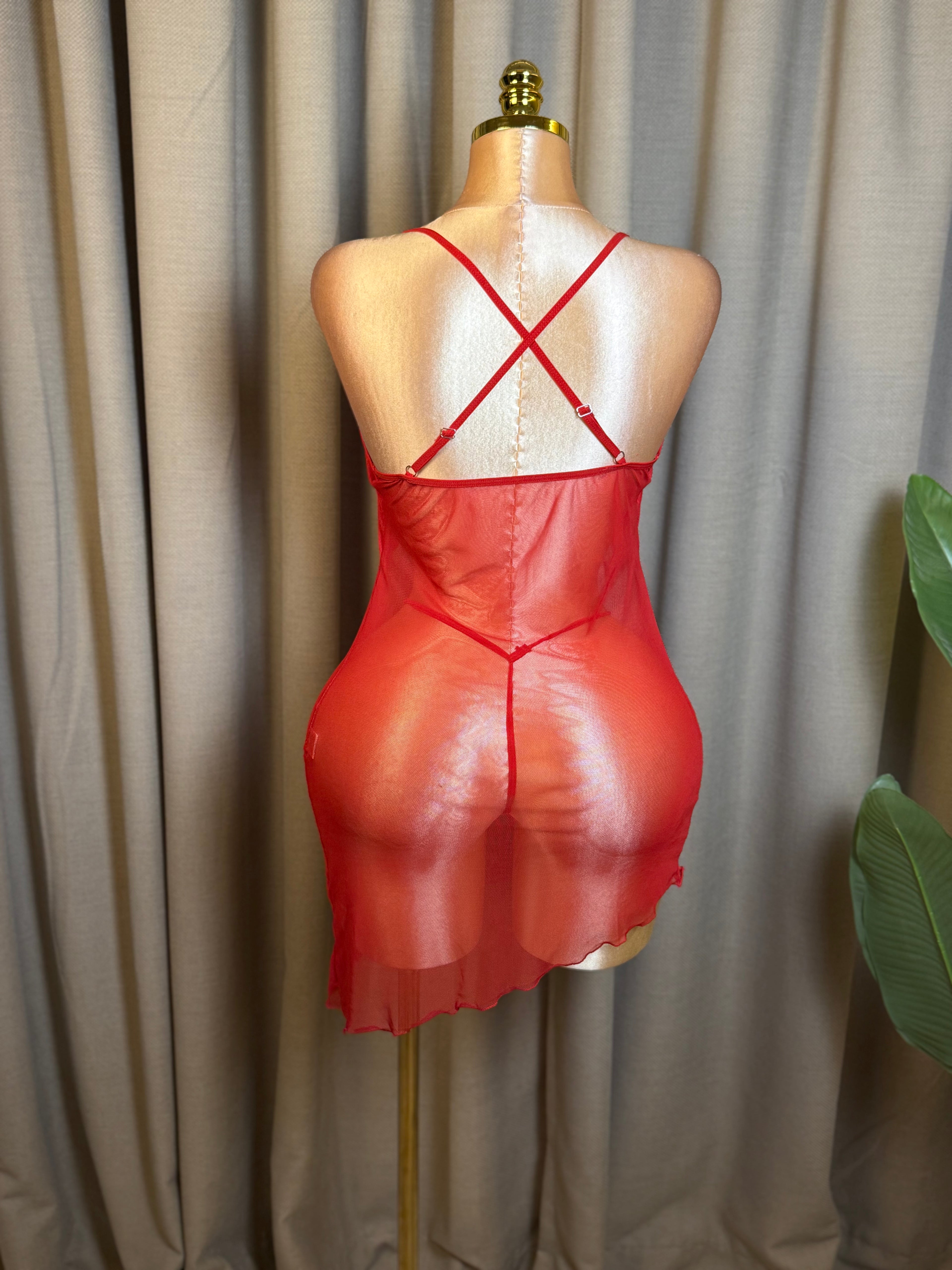 Twisted Cutout Mesh Slip