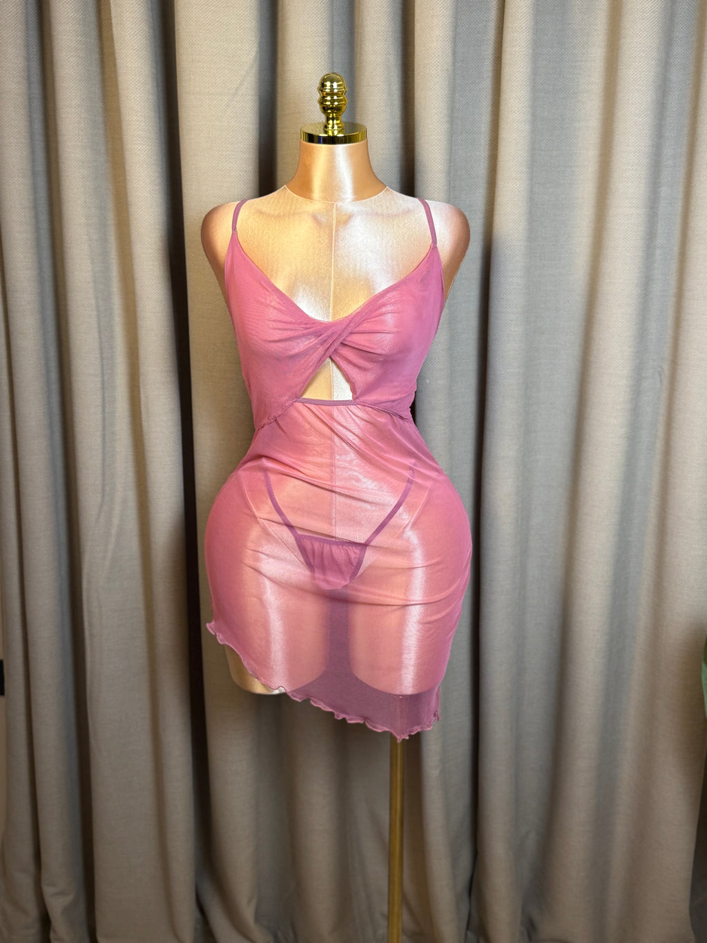 Twisted Cutout Mesh Slip