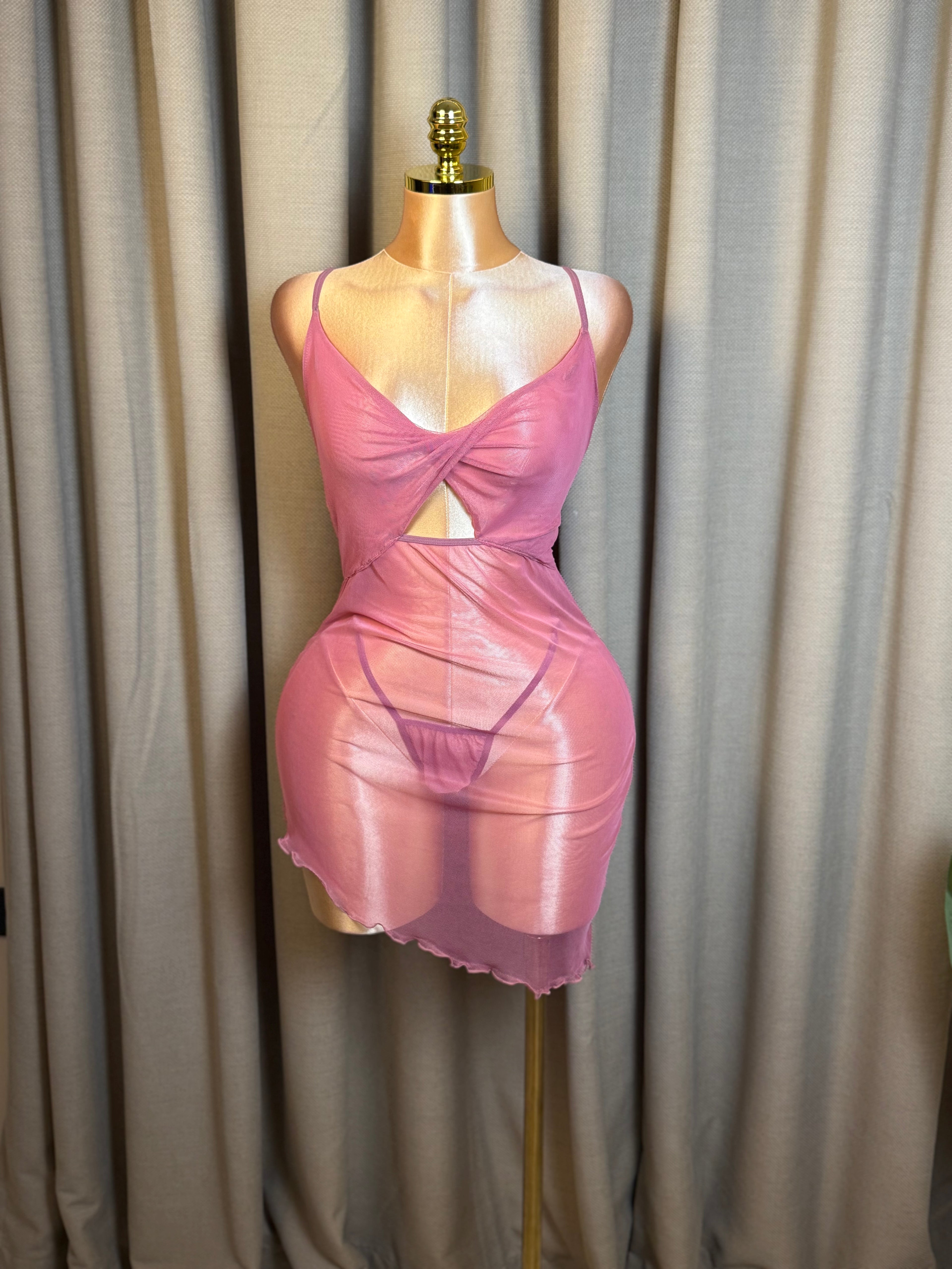 Twisted Cutout Mesh Slip
