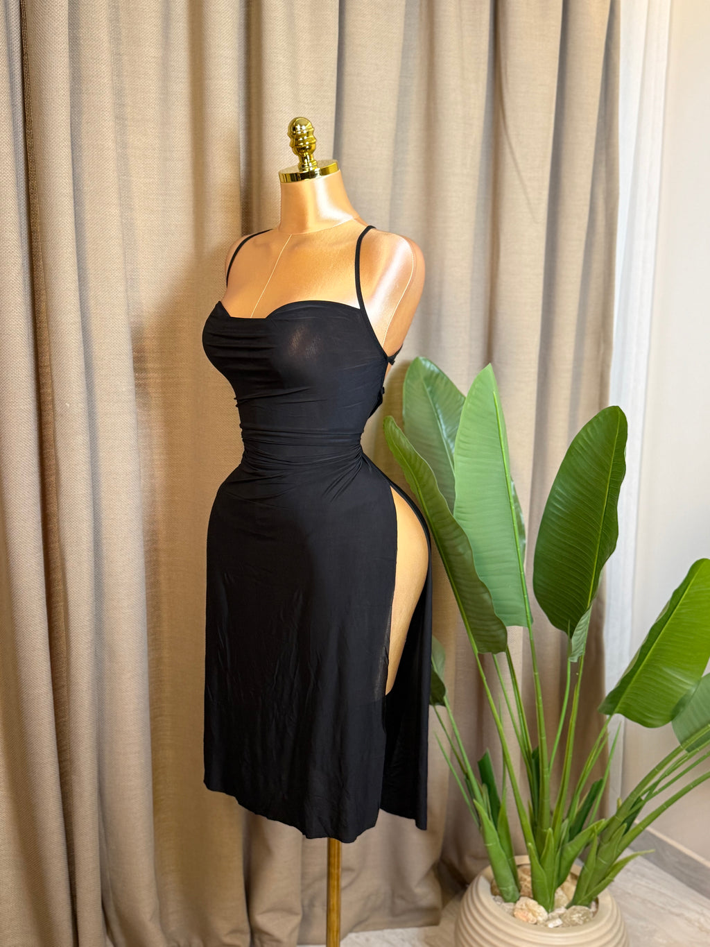 Side-Slit Crisscross Dress