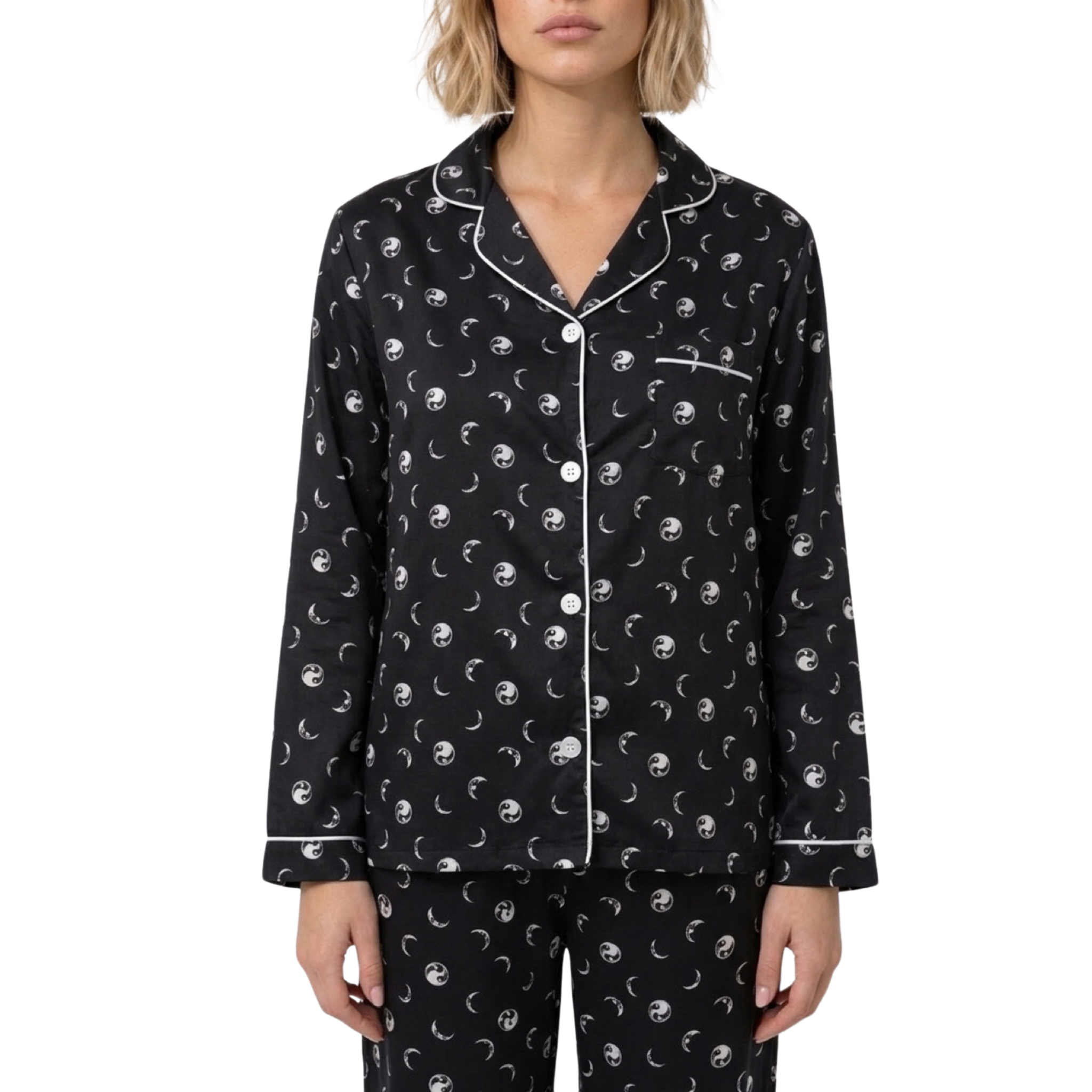 Moon Long Sleeve Satin Pajama
