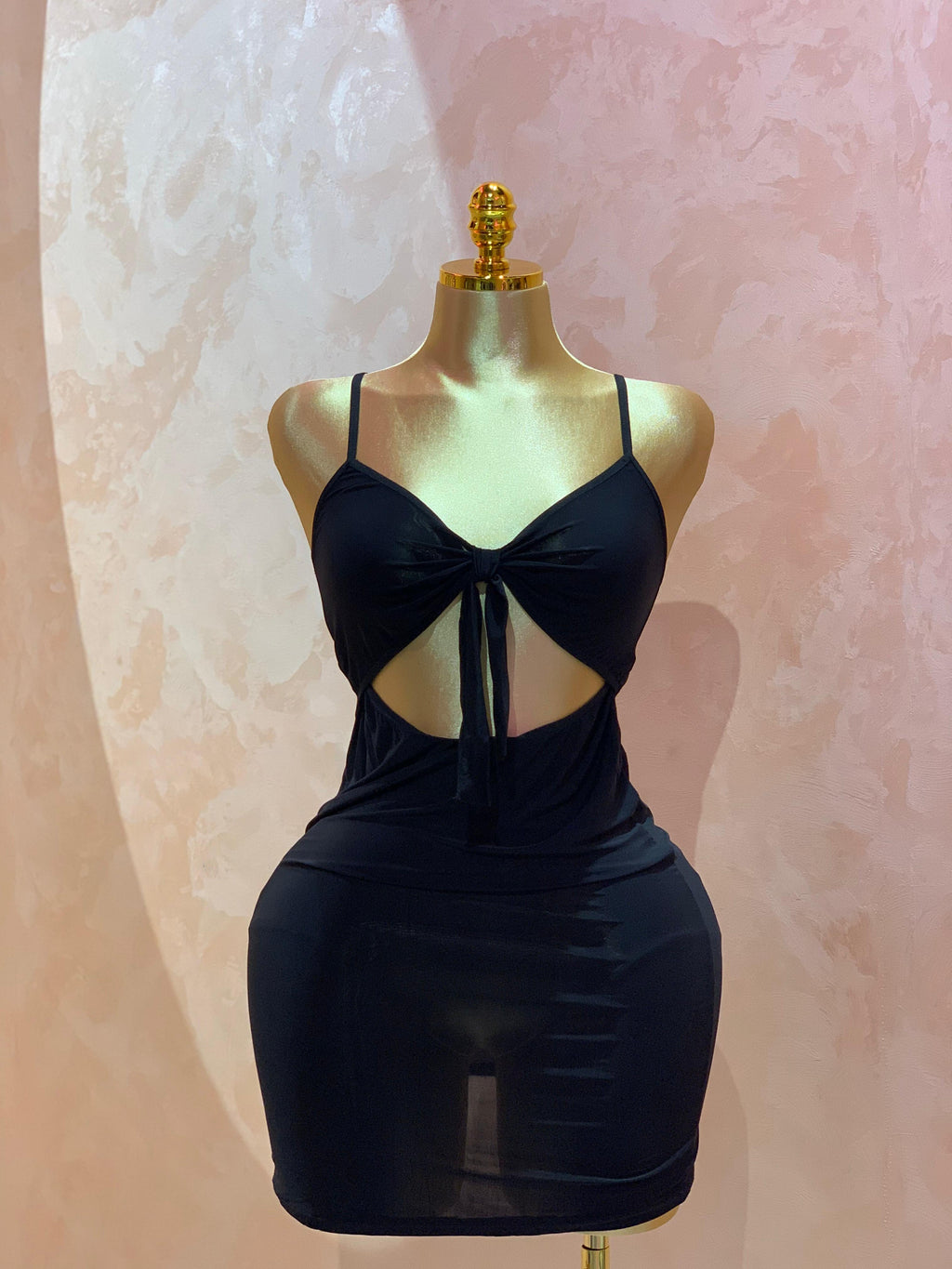 Front-Tie Cutout Mini Dress