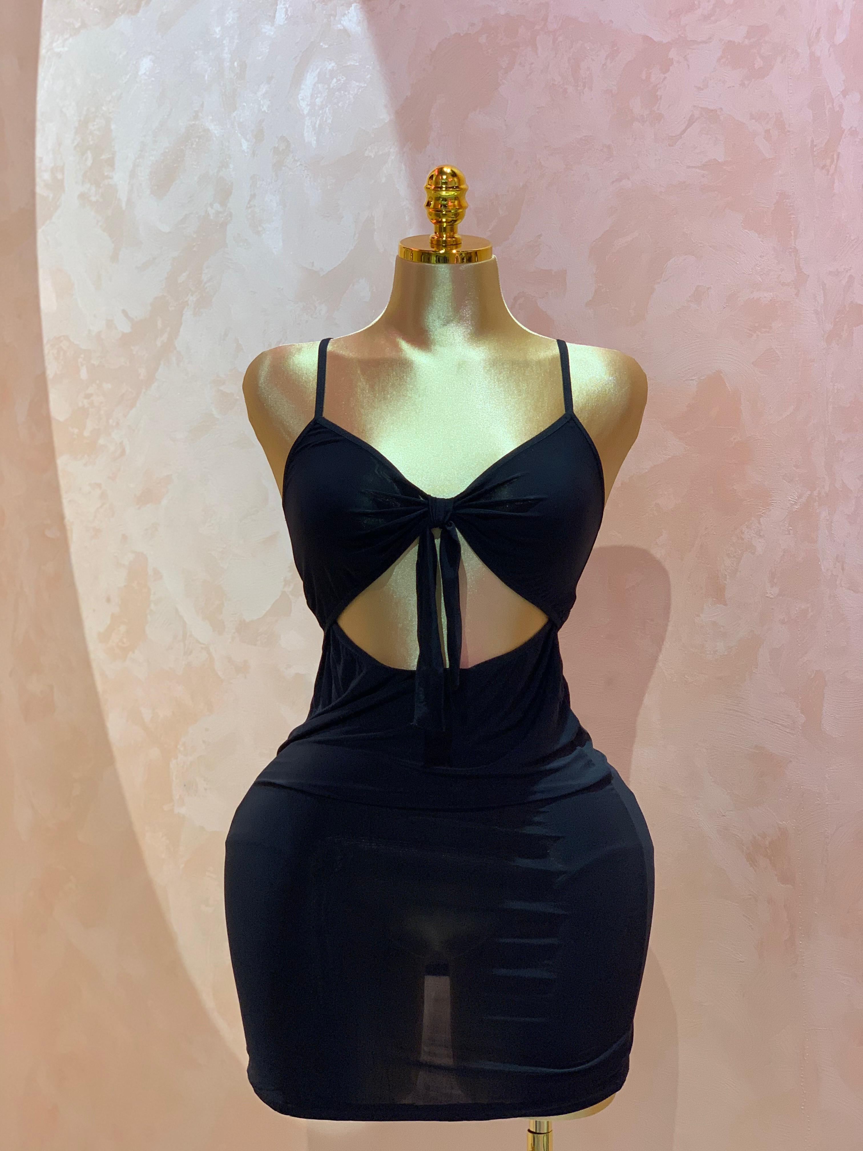 Front-Tie Cutout Mini Dress