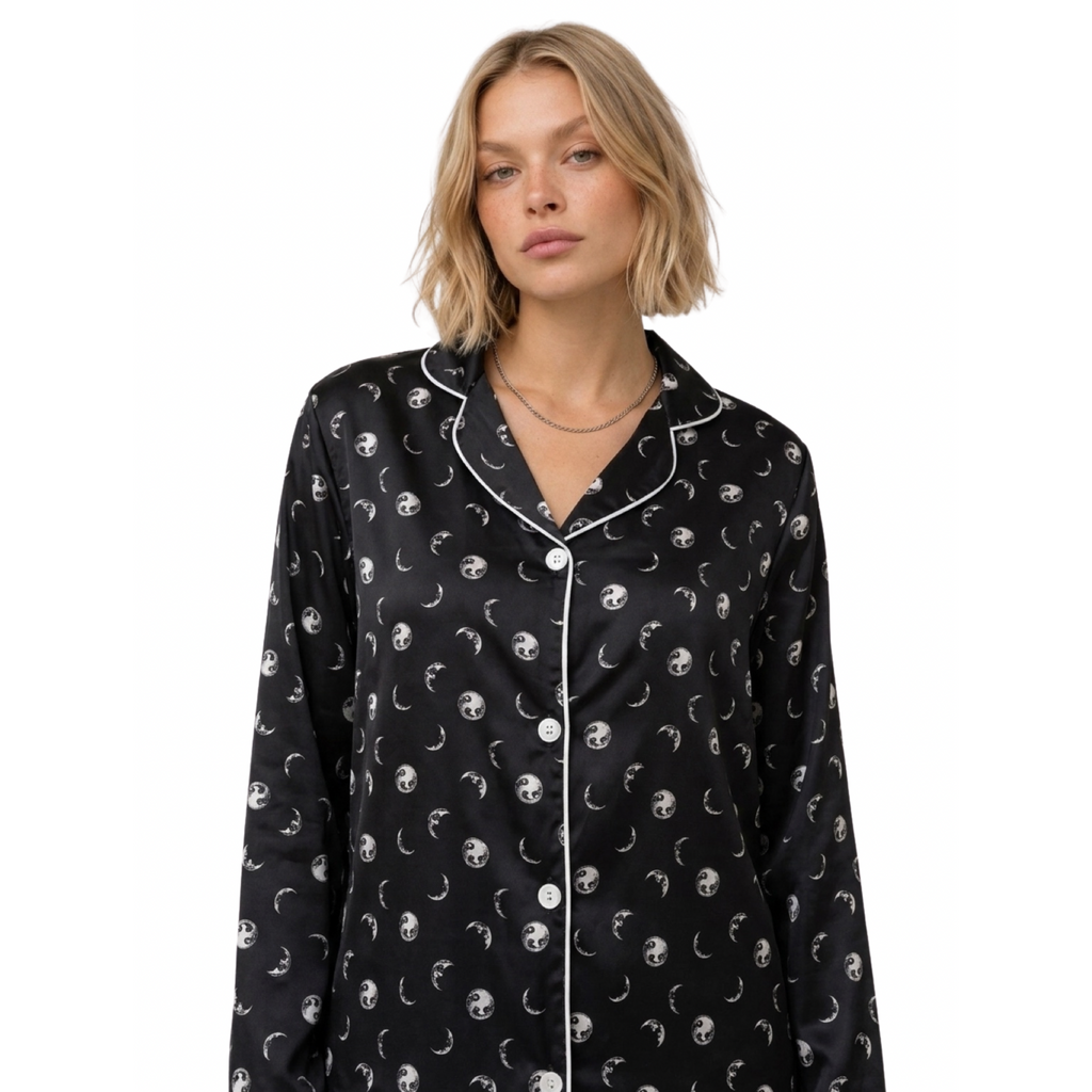 Moon Long Sleeve Satin Pajama