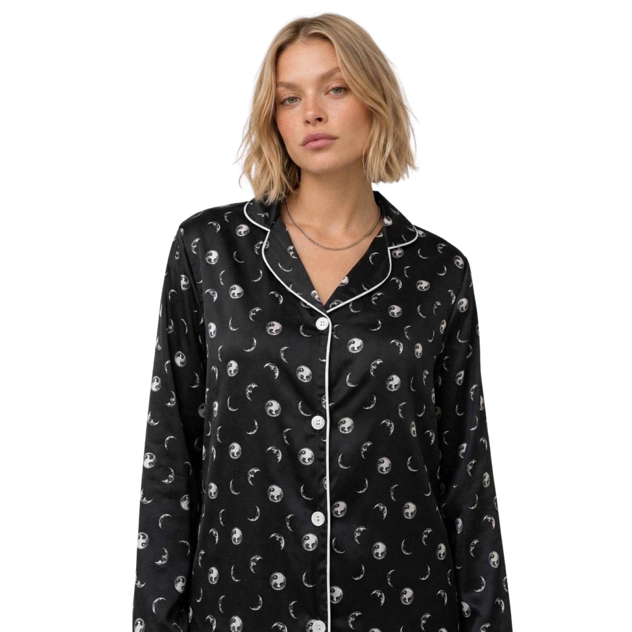 Moon Long Sleeve Satin Pajama