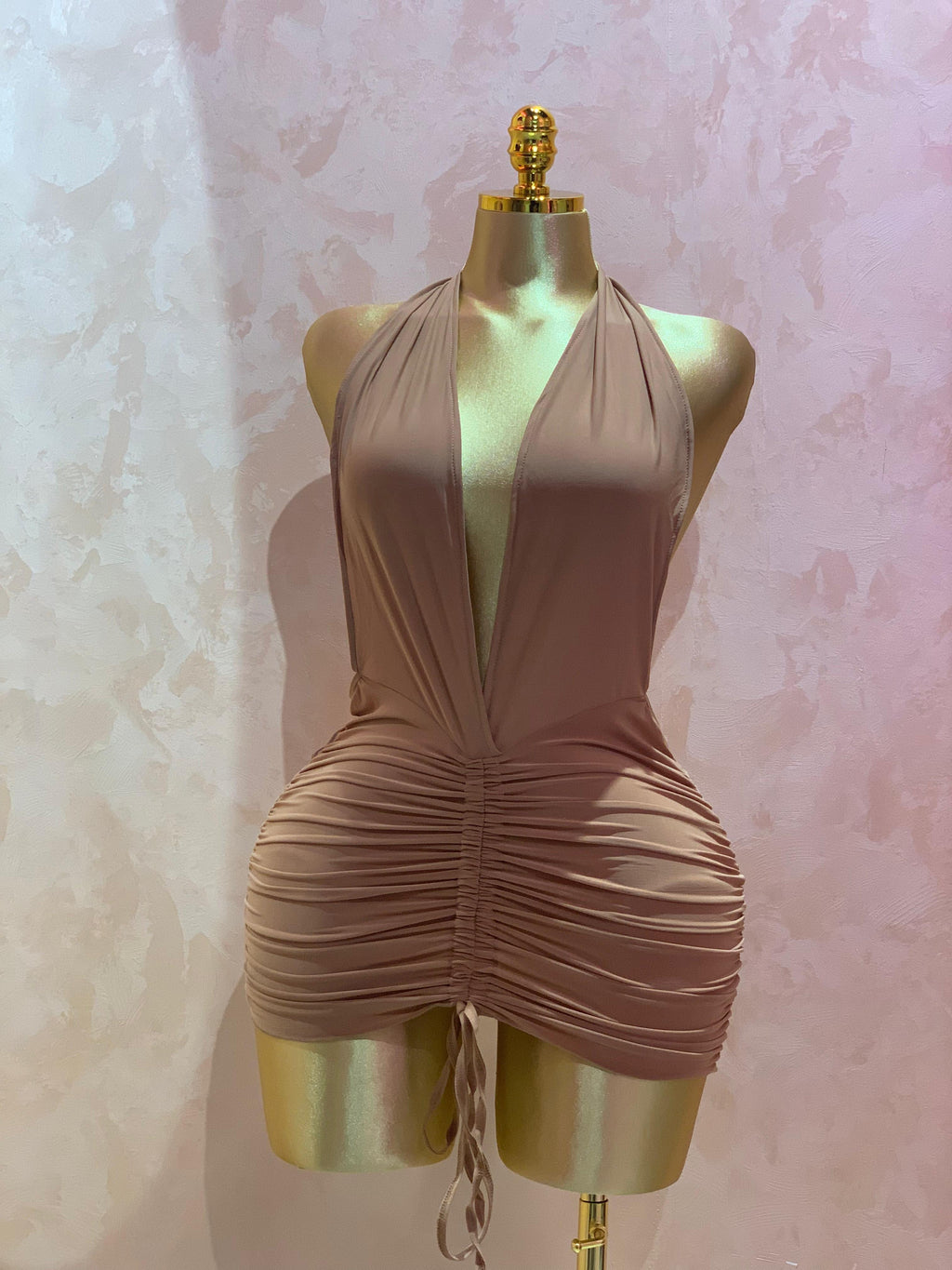 Backless Ruched Mini