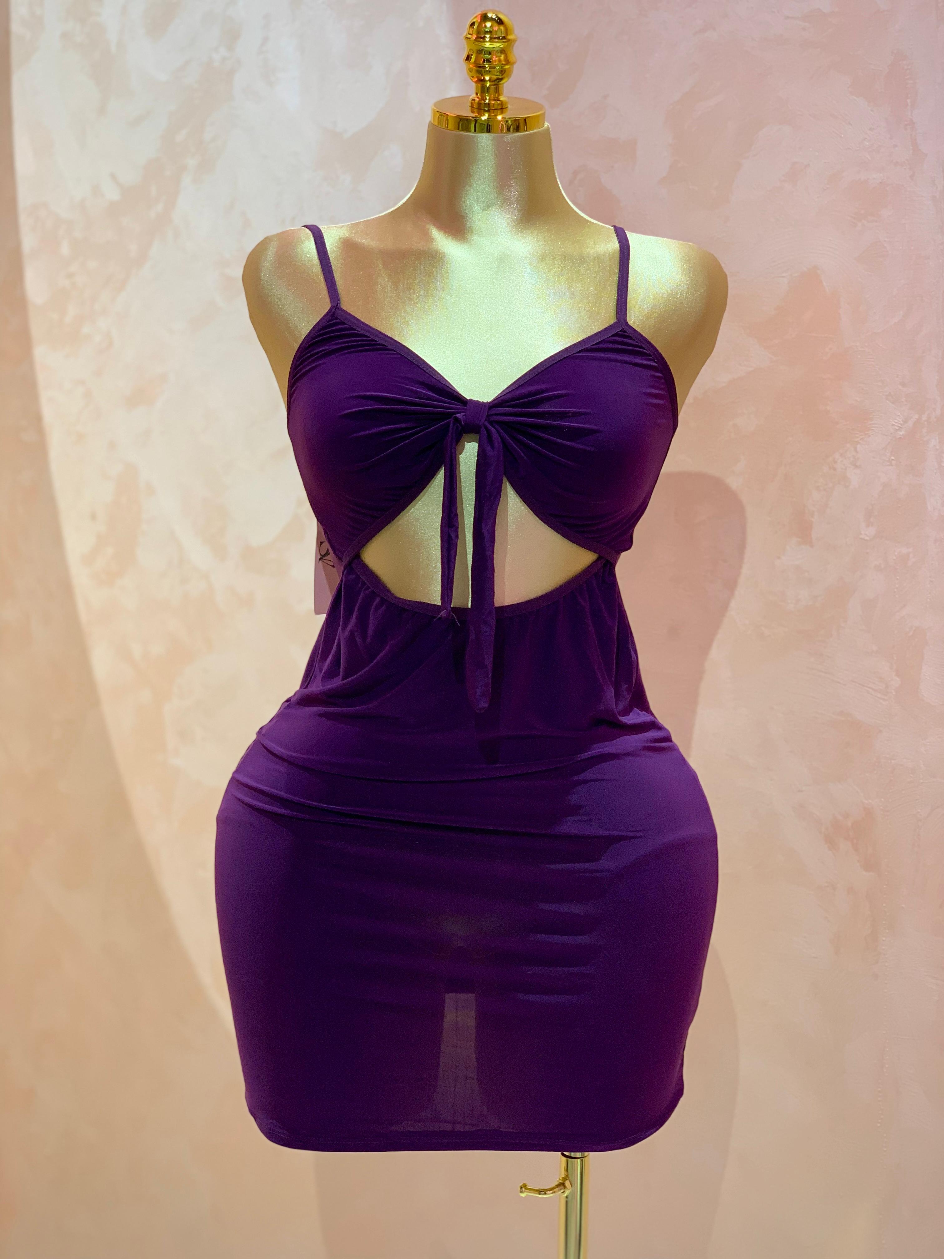 Front-Tie Cutout Mini Dress
