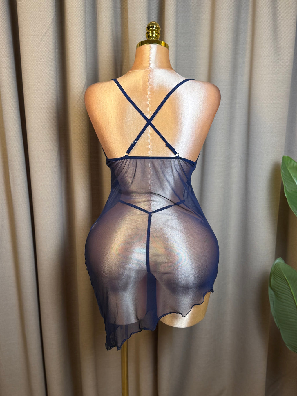 Twisted Cutout Mesh Slip