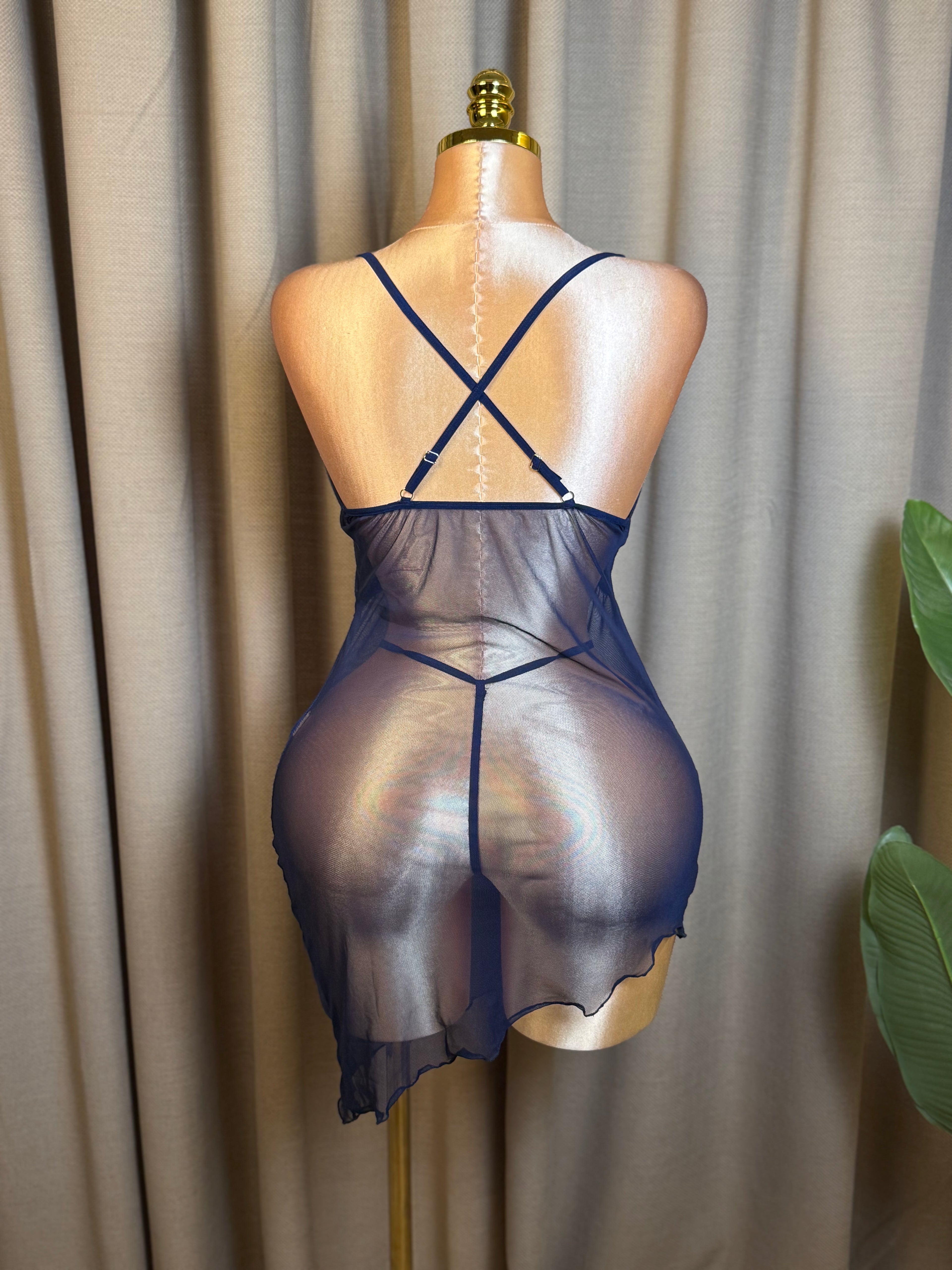 Twisted Cutout Mesh Slip