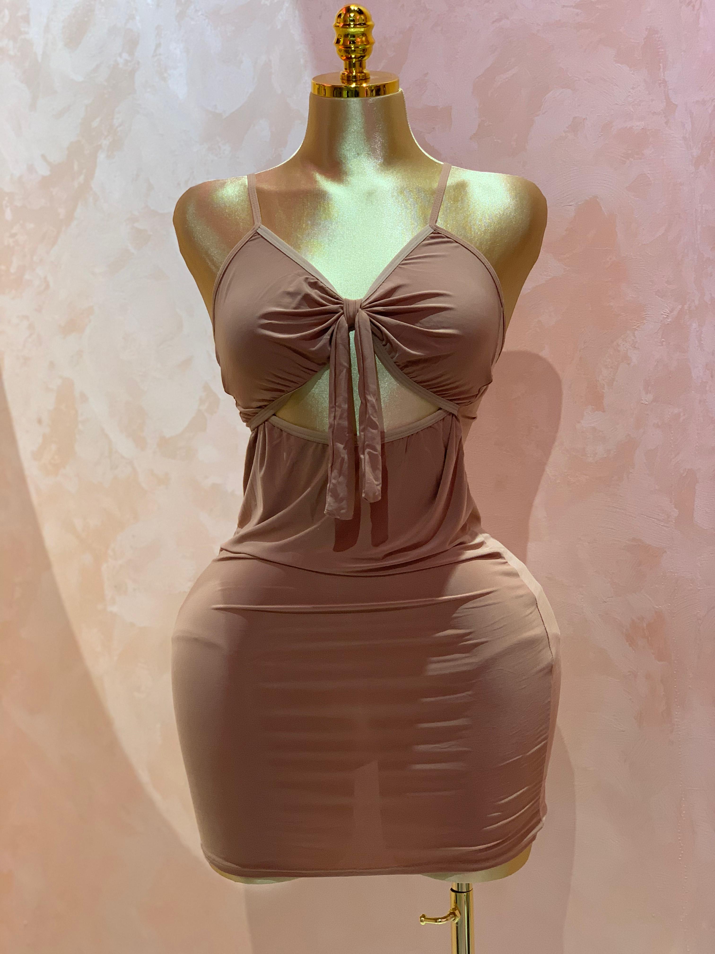 Front-Tie Cutout Mini Dress