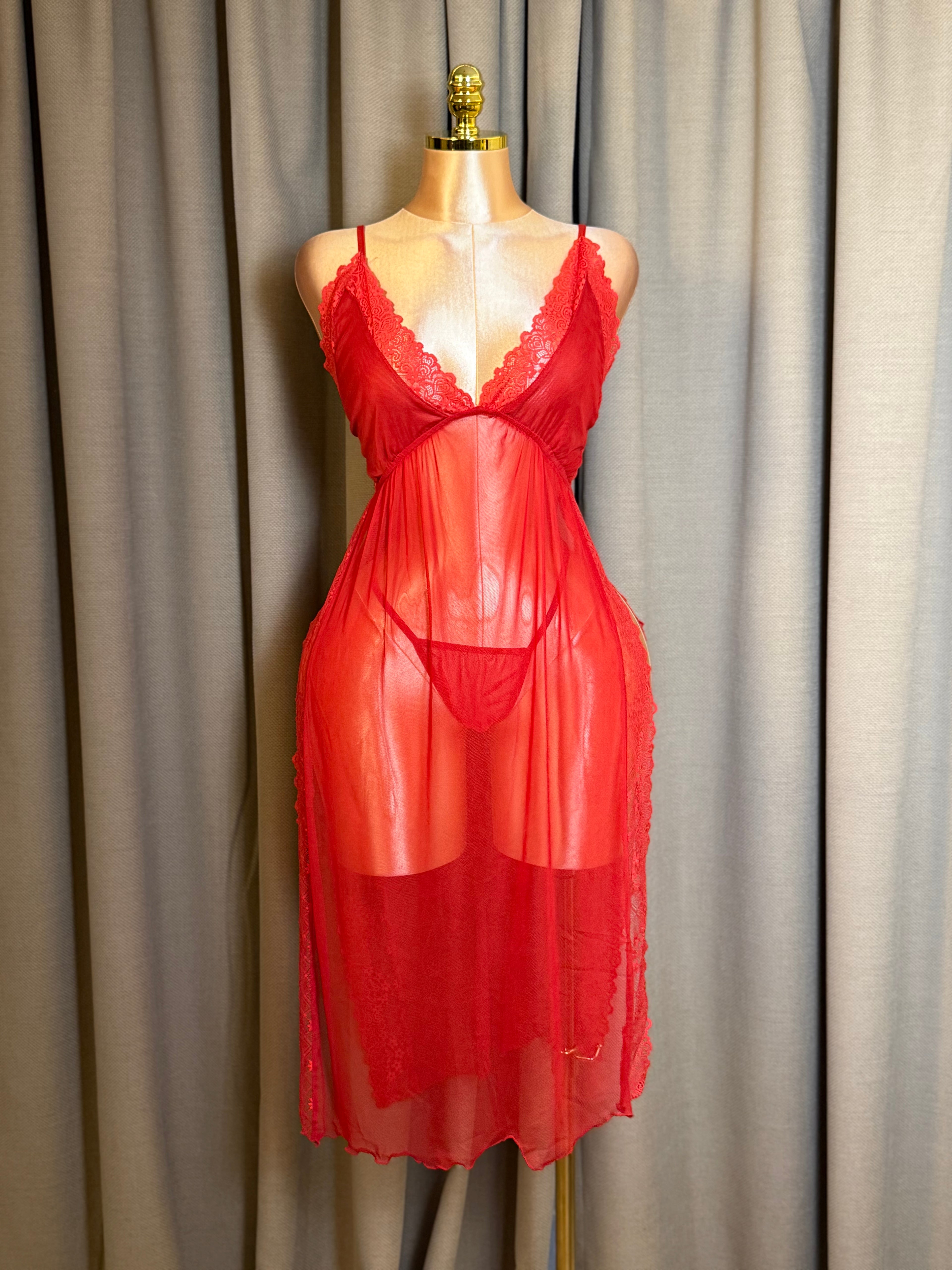 Double-Slit Lace Two-Piece