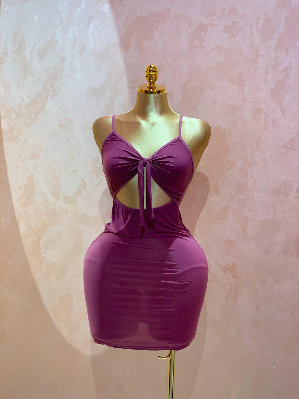 Front-Tie Cutout Mini Dress