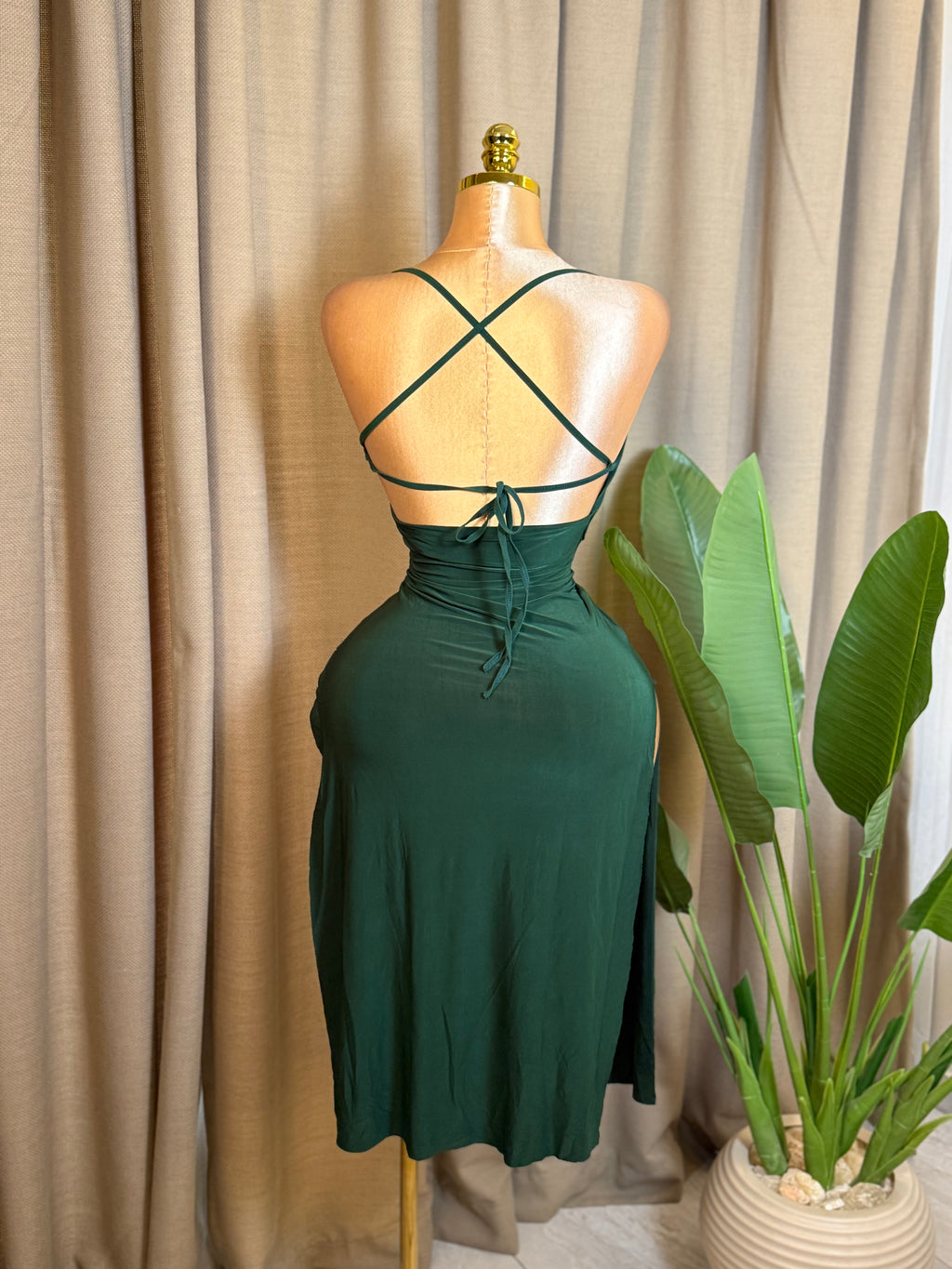 Side-Slit Crisscross Dress