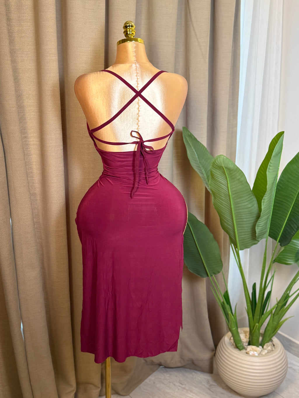 Side-Slit Crisscross Dress
