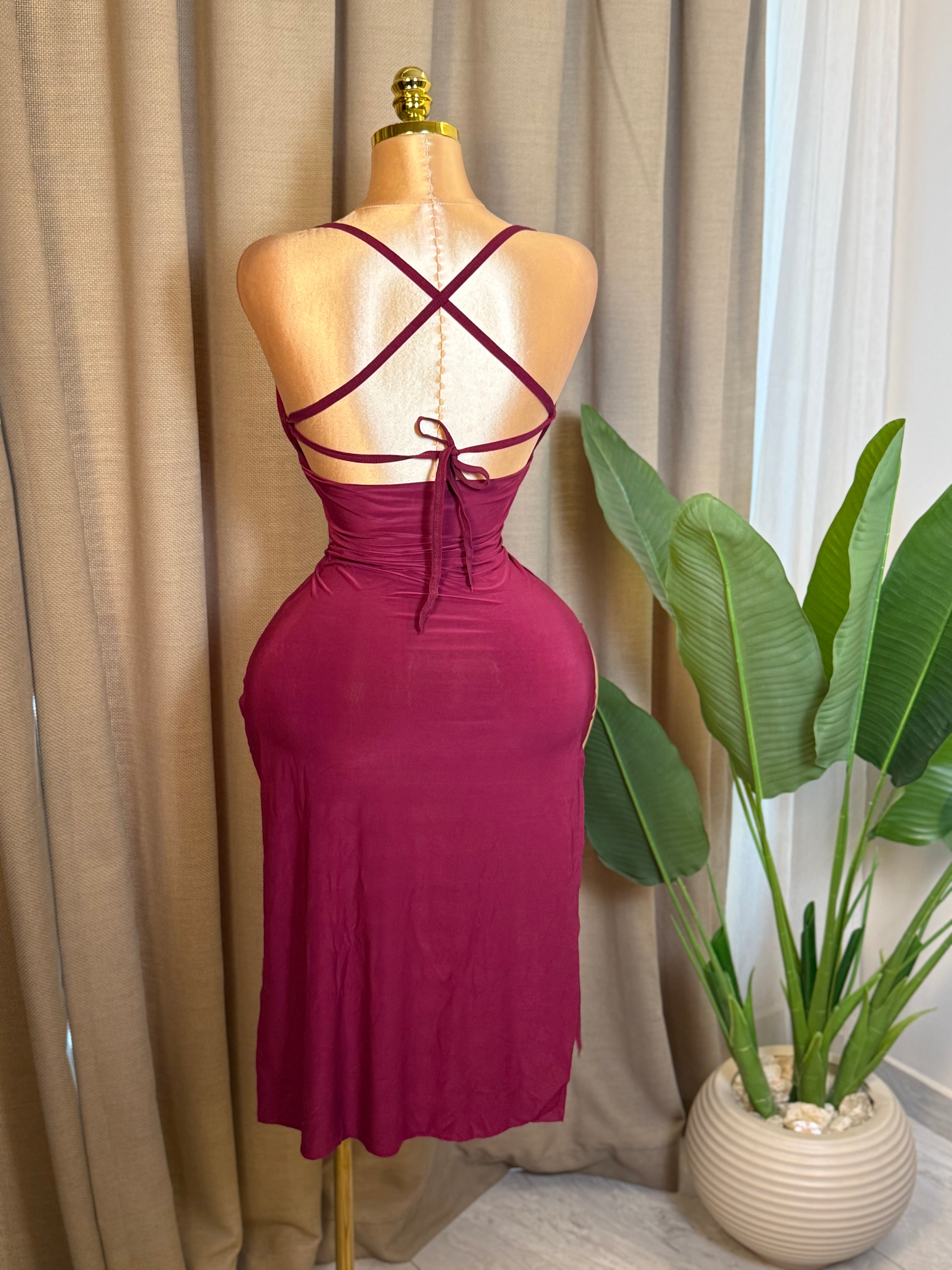Side-Slit Crisscross Dress