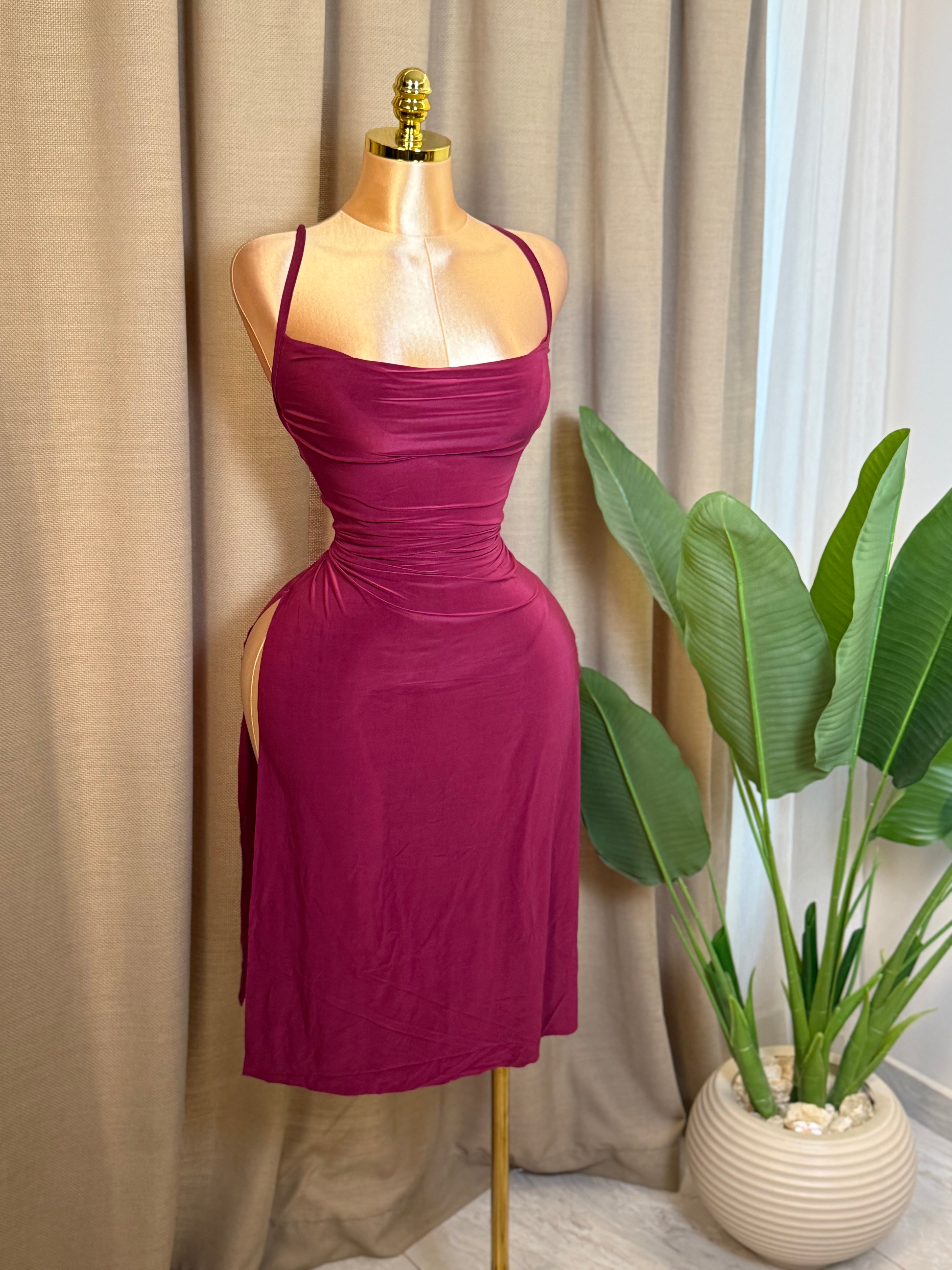 Side-Slit Crisscross Dress