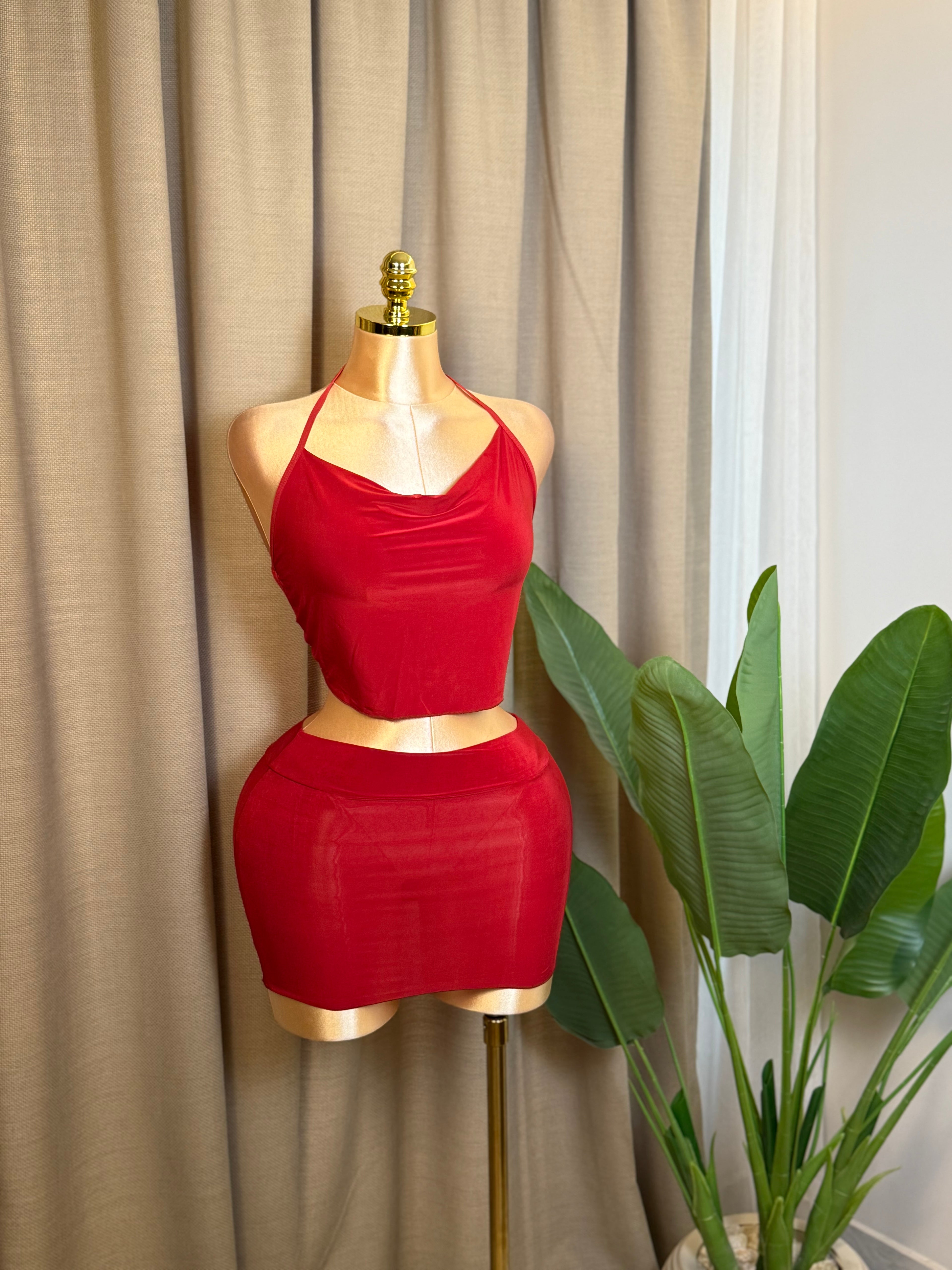 Backless Ruched Two-Piece