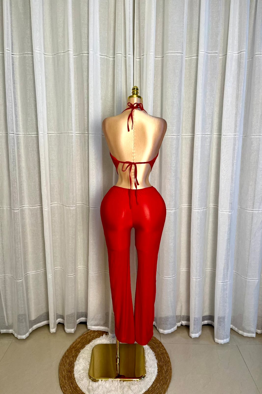 Triangle Top & Lace Pants Set