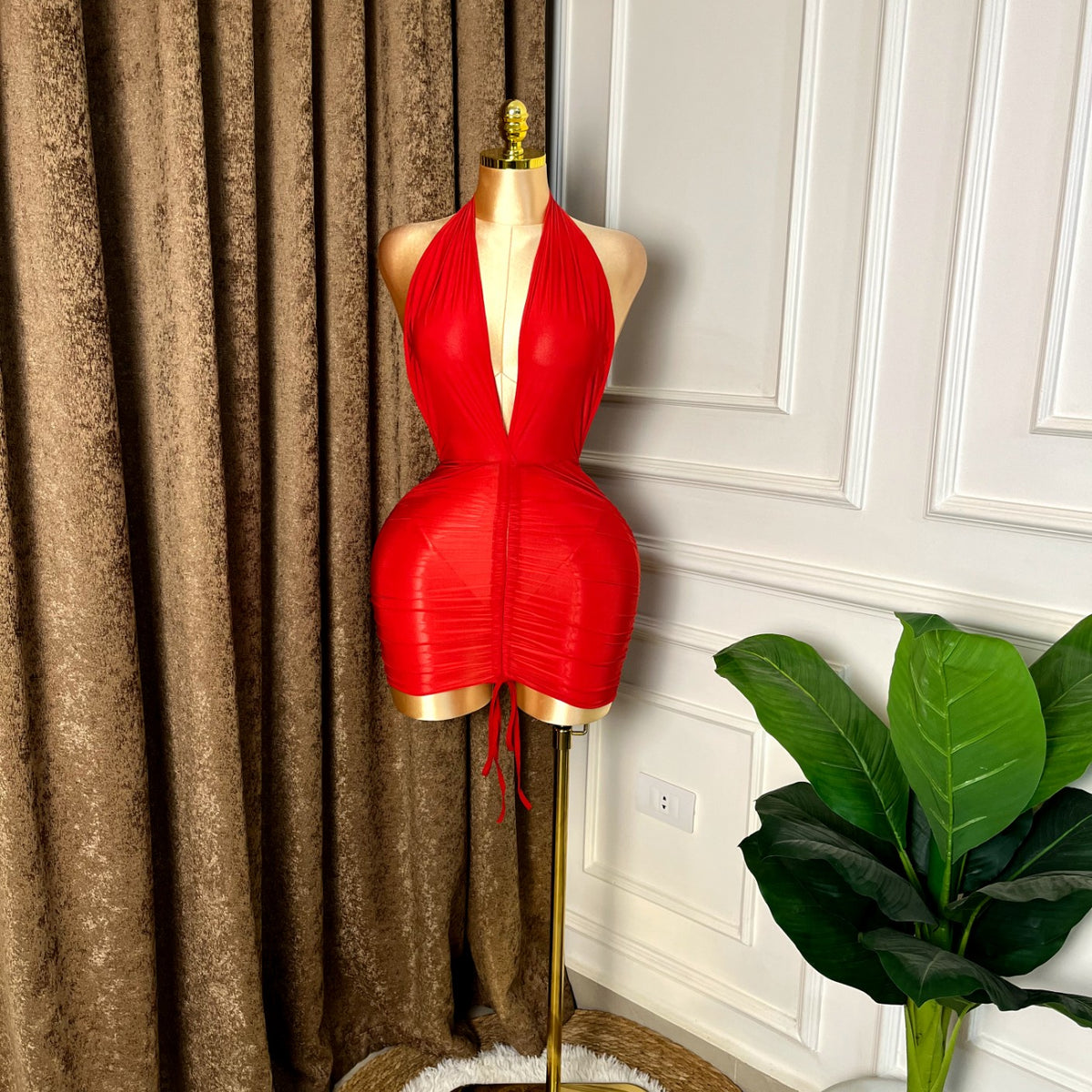 Backless Ruched Mini Angel Secret Backless Ruched Mini Angel Secret