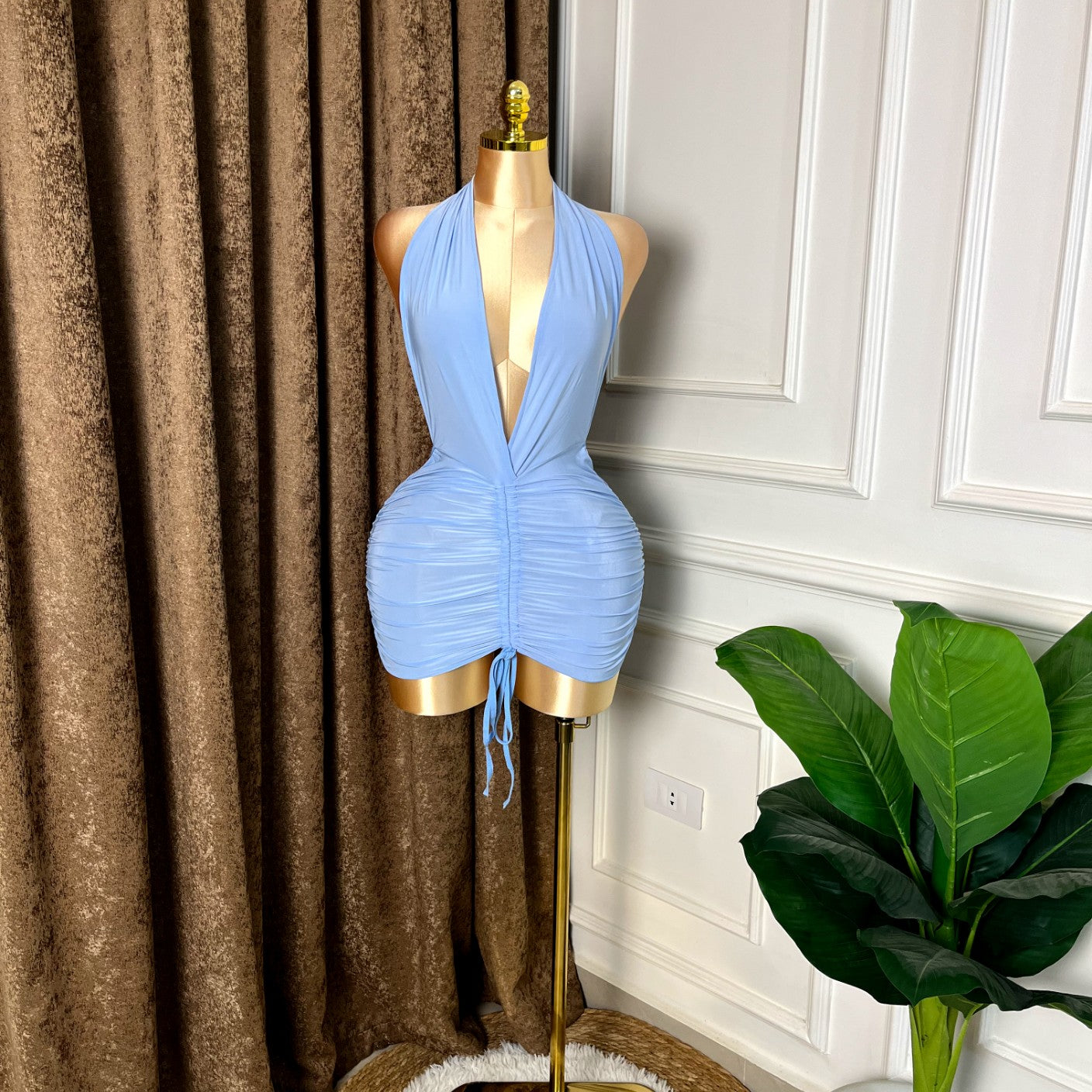 Backless Ruched Mini