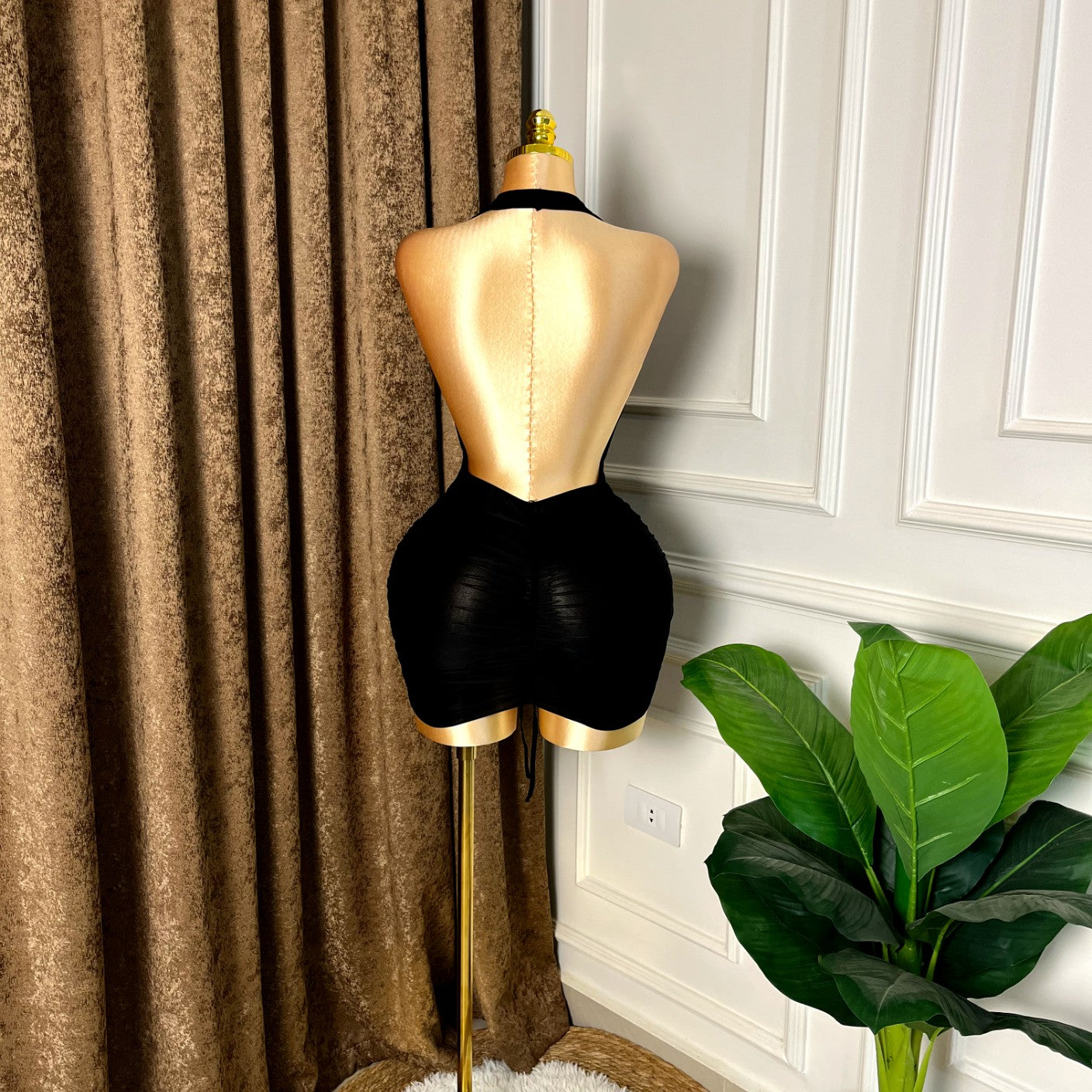 Backless Ruched Mini