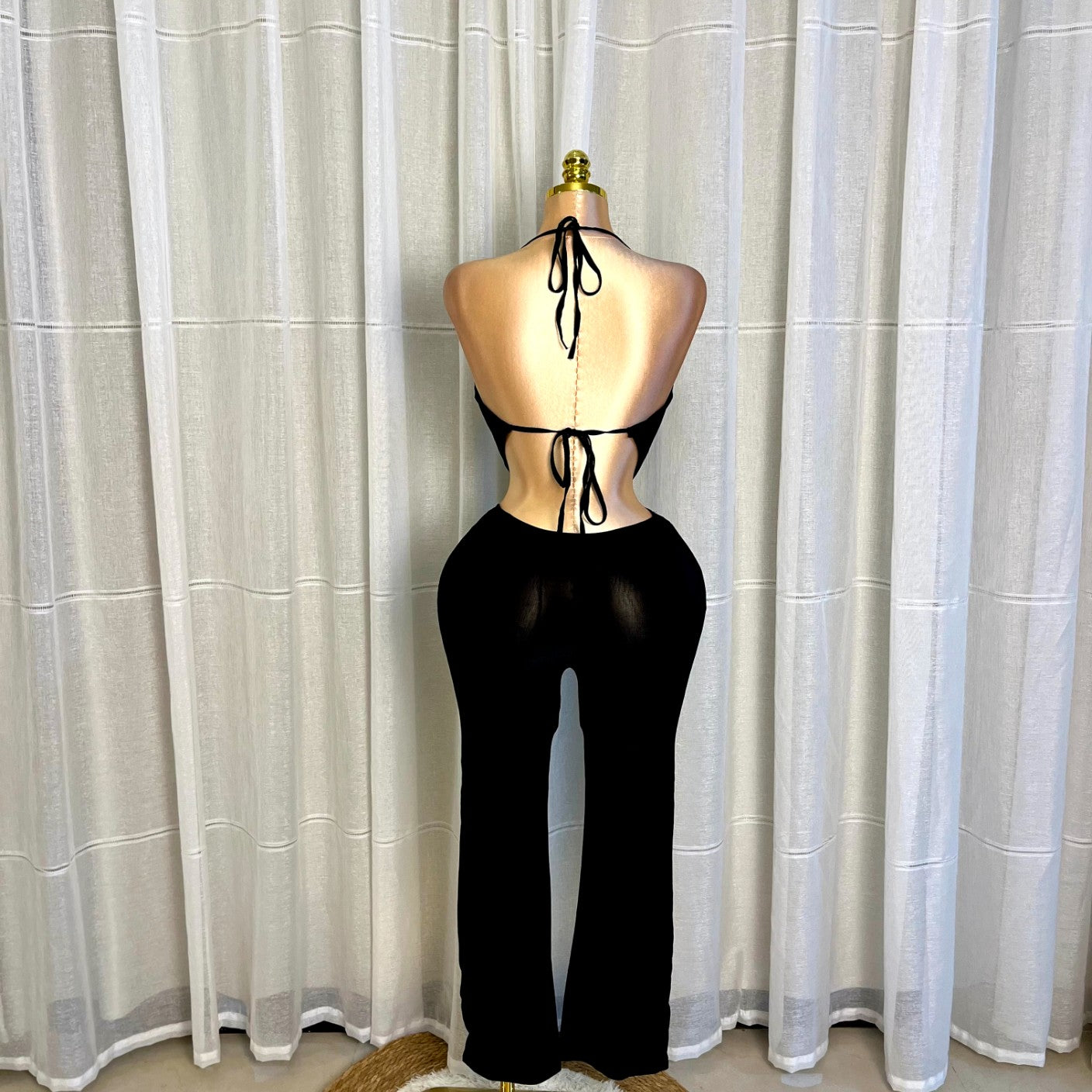 Triangle Top & Lace Pants Set