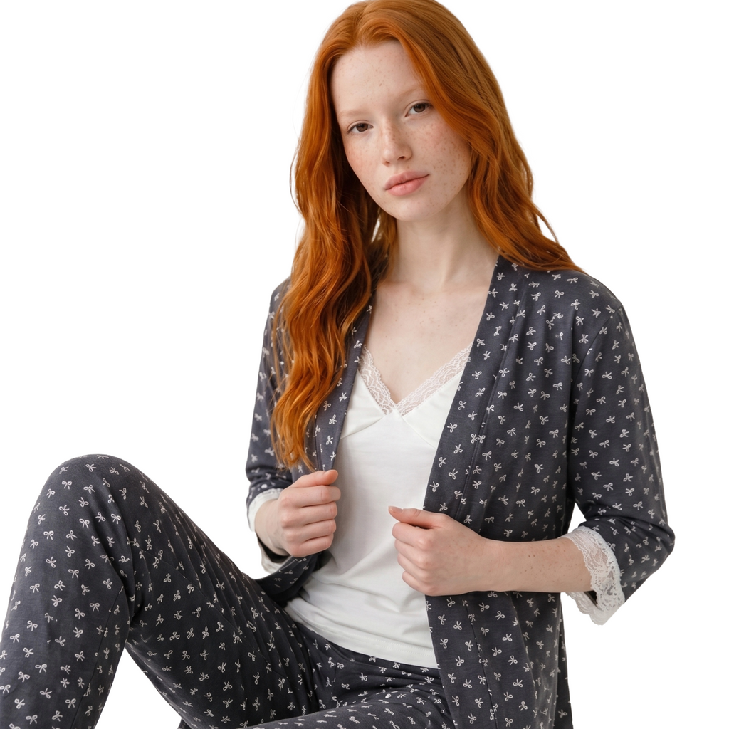 Bow-Tie 3-Piece Robe Set